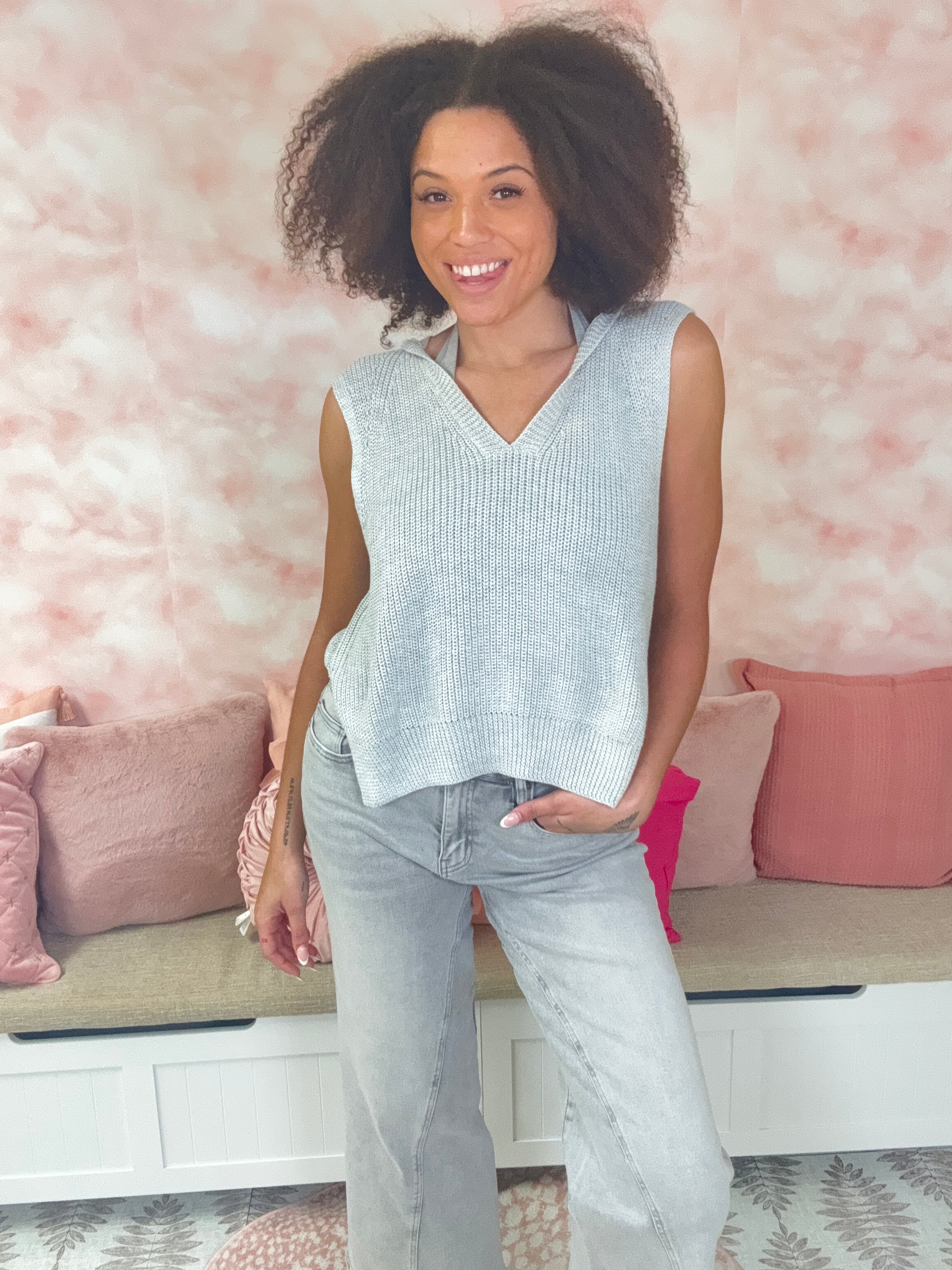 White Birch Simple And Sweet Knit Top