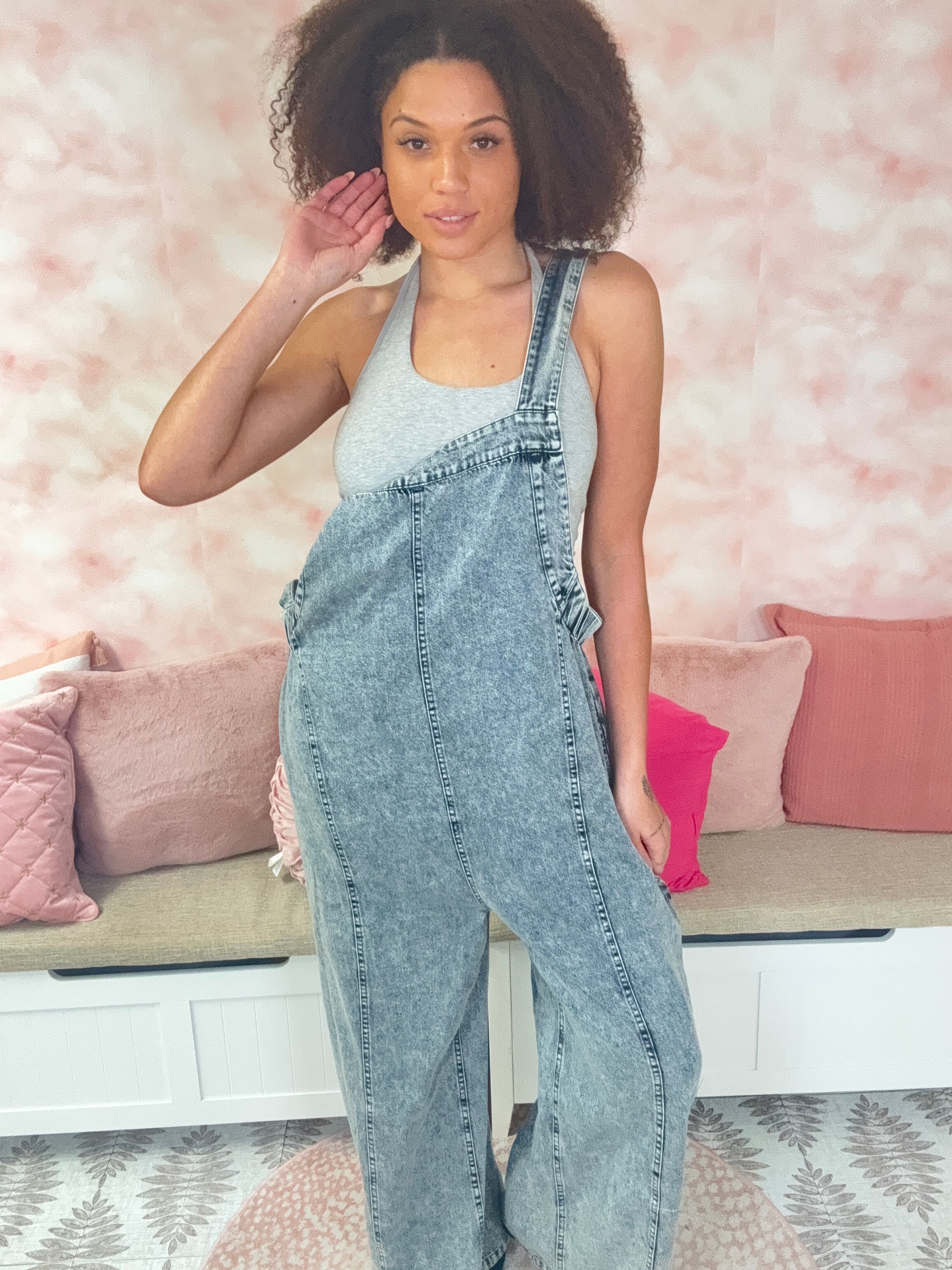 White Birch Denim Overalls
