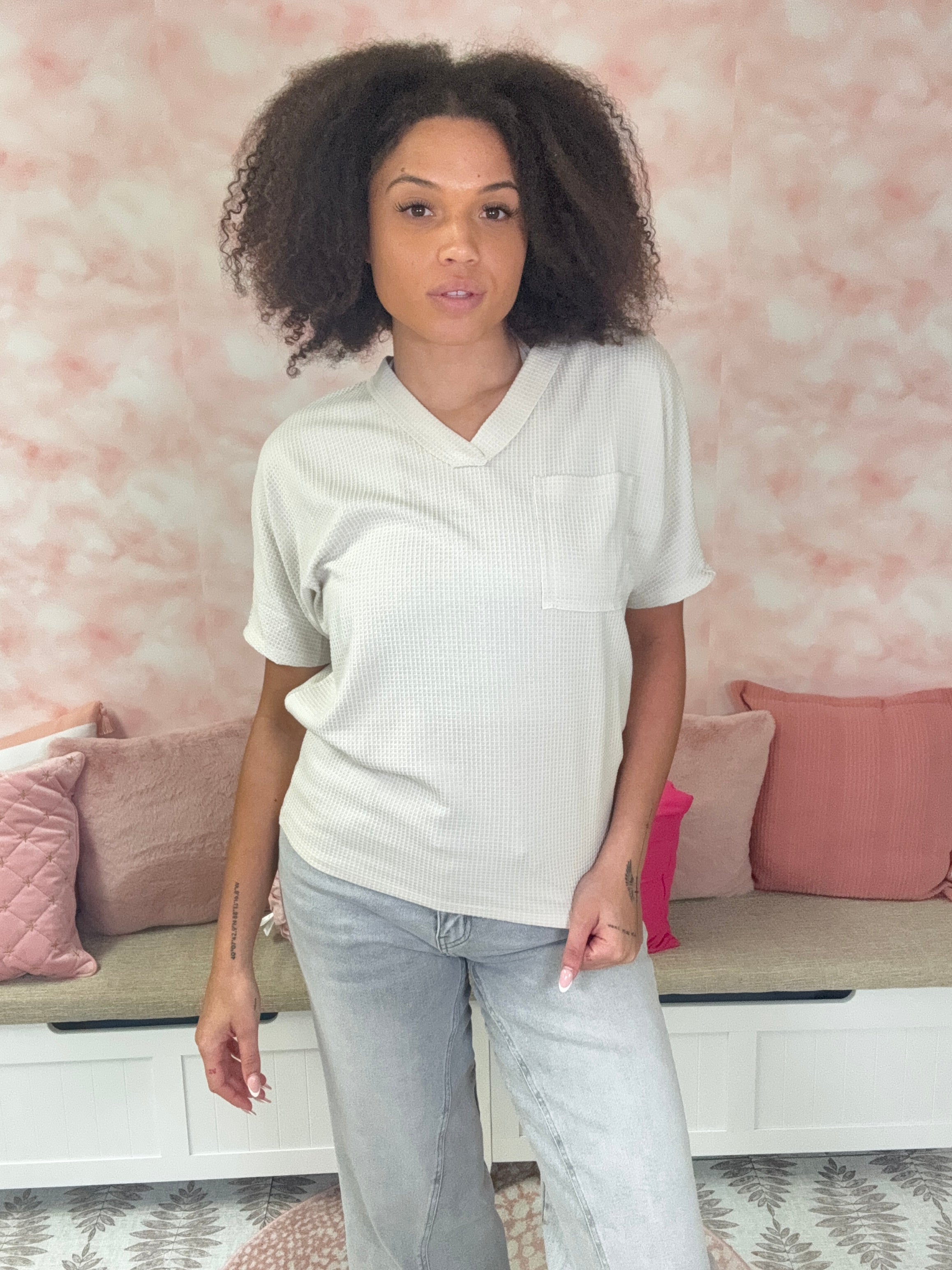 Andree By Unit 2 Toned Waffle Top