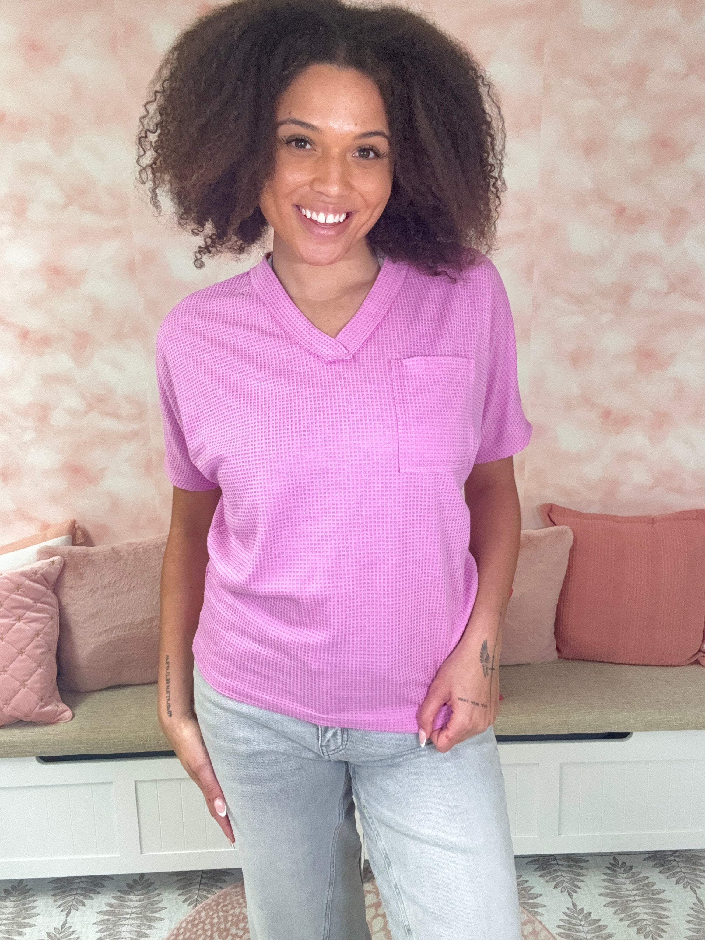 Andree By Unit 2 Toned Waffle Top