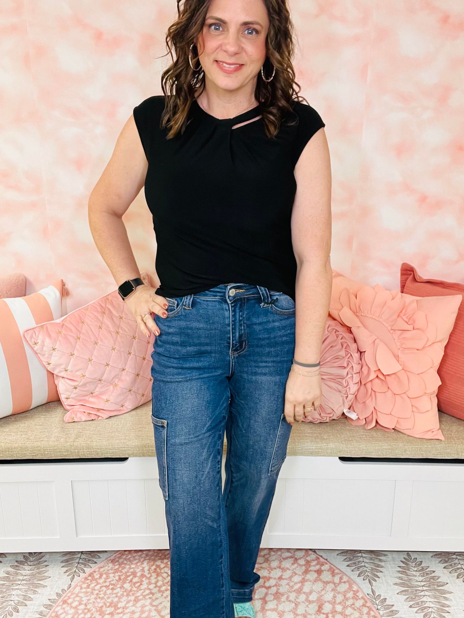Judy Blue HW Cargo Wide Leg Jeans