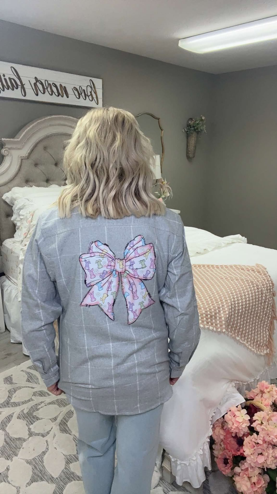 Easter Bow Bling Flannel