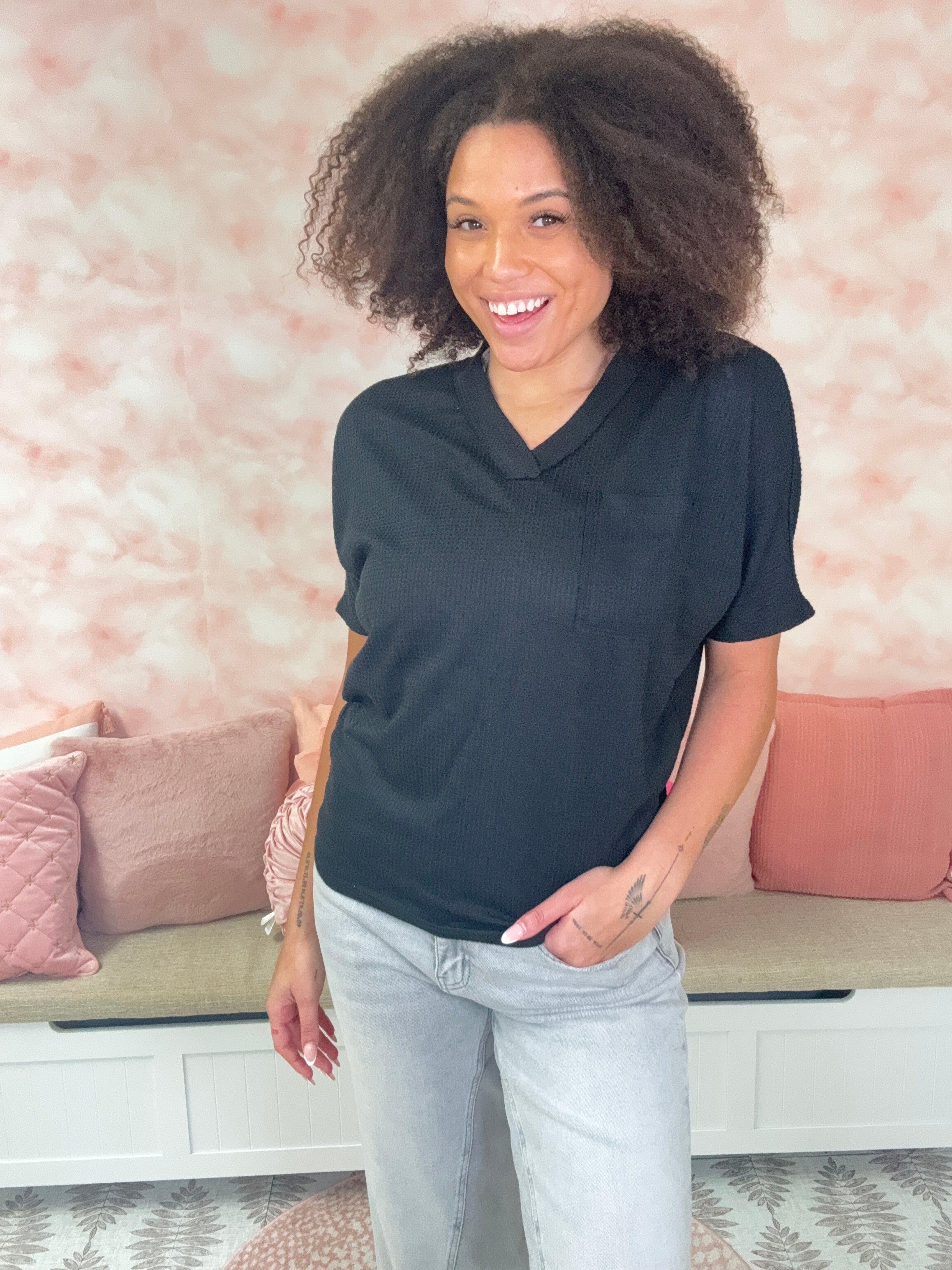 Andree By Unit 2 Toned Waffle Top