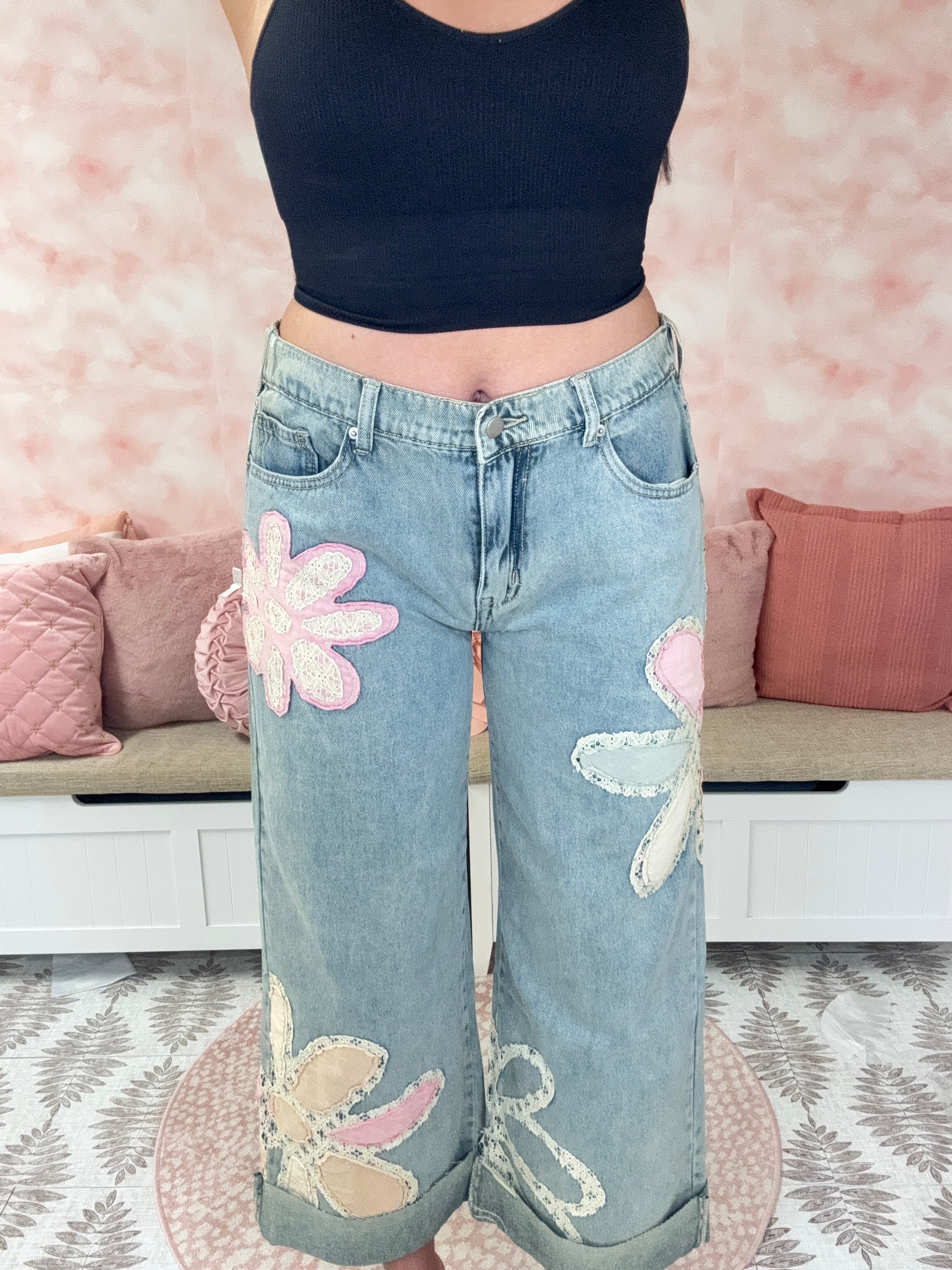 Oli & Hali Washed Flower Patch Denim