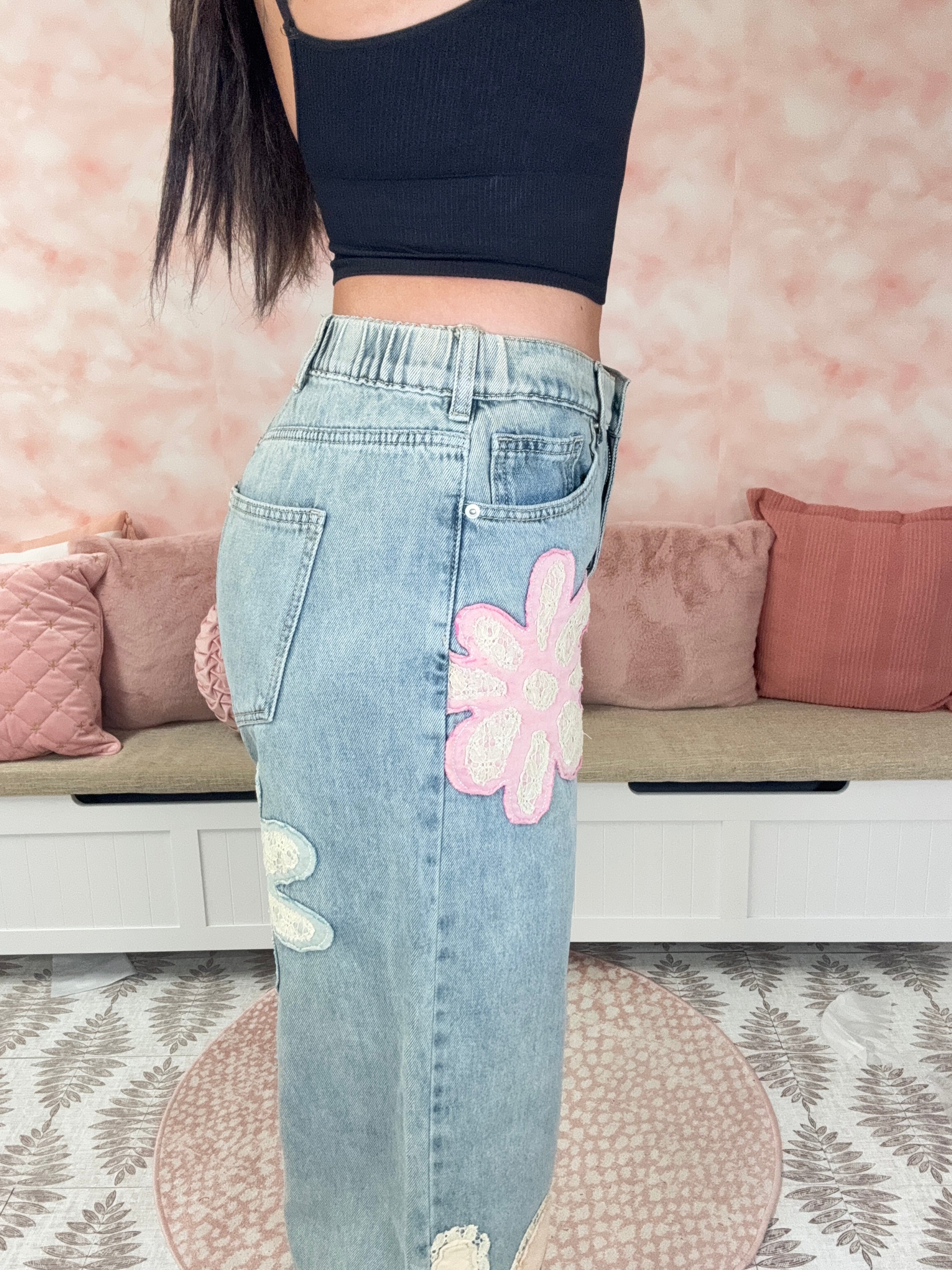 Oli & Hali Washed Flower Patch Denim