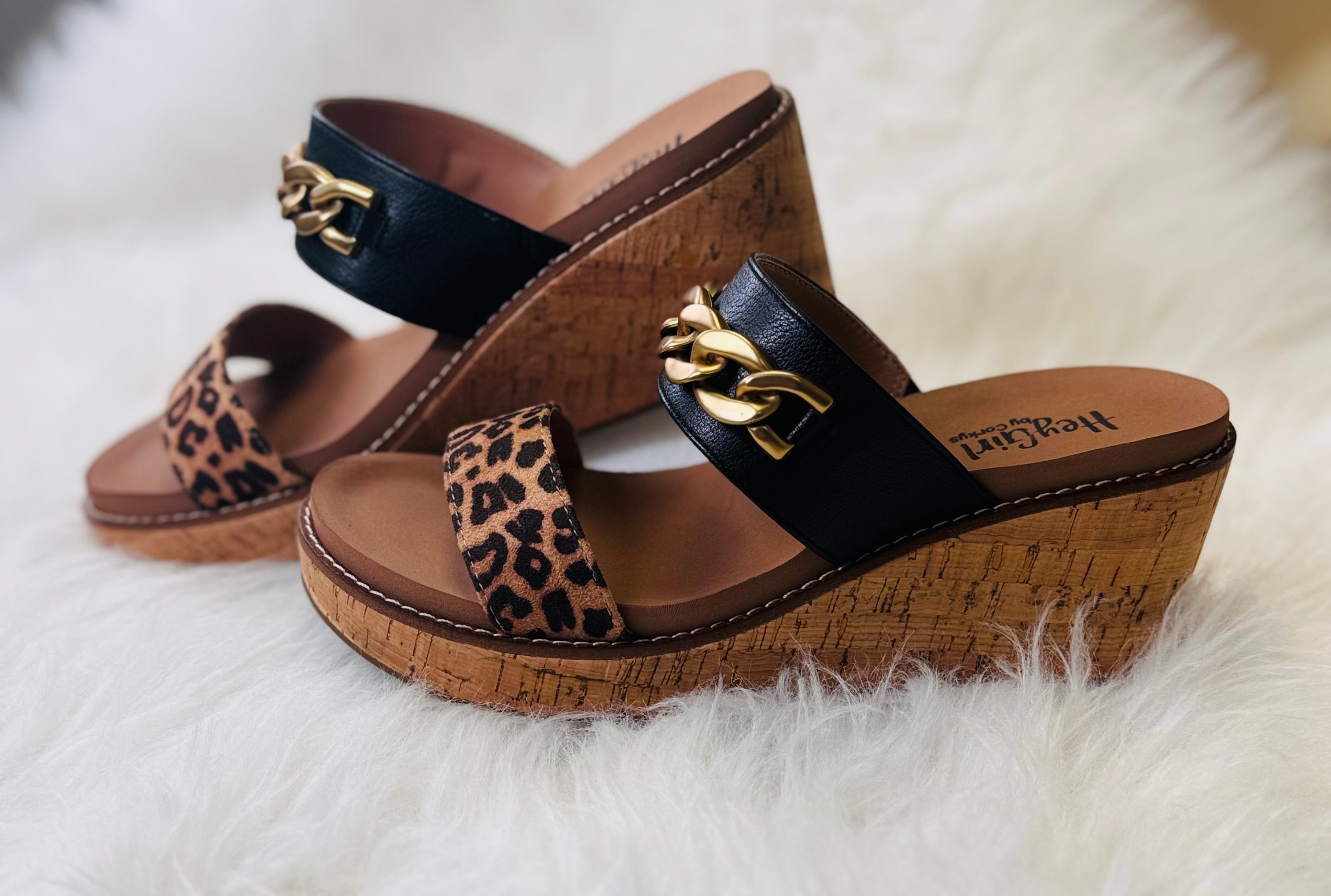 Corky’s Black Leopard Nightcap Wedges