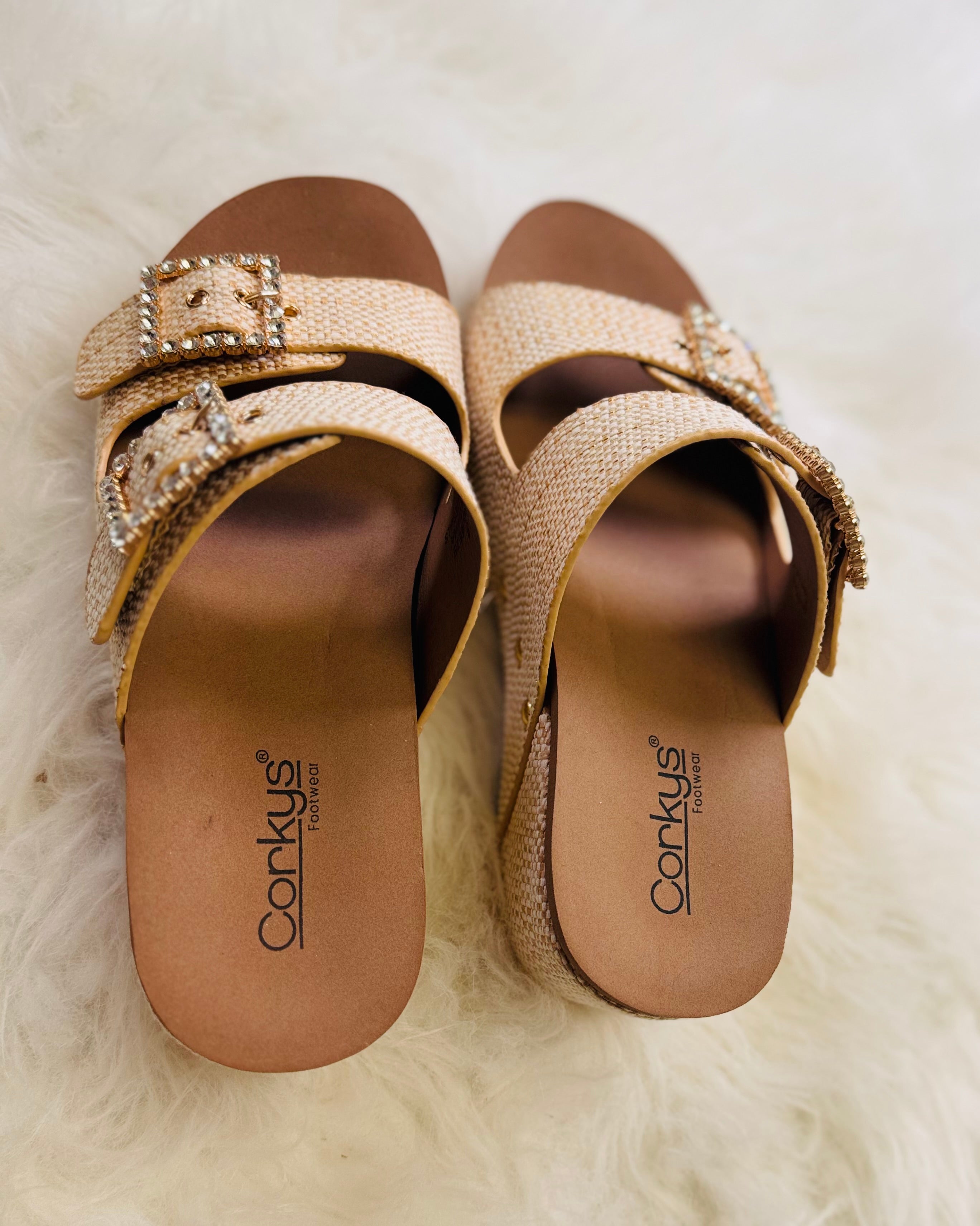 Corky’s Main Squeeze Raffia Wedge