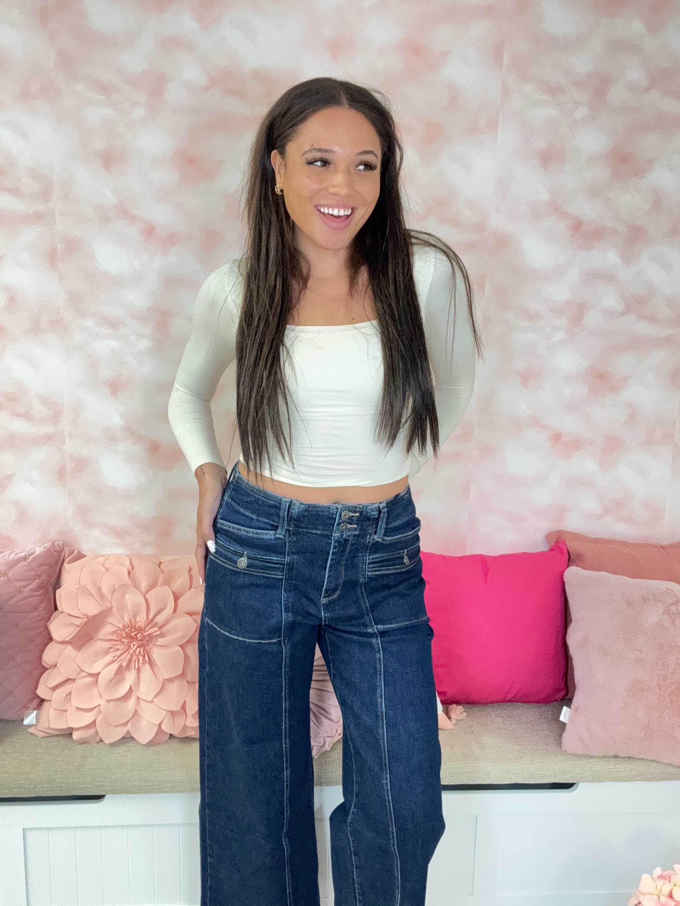 Mica Denim High Rise Wide Leg Denim