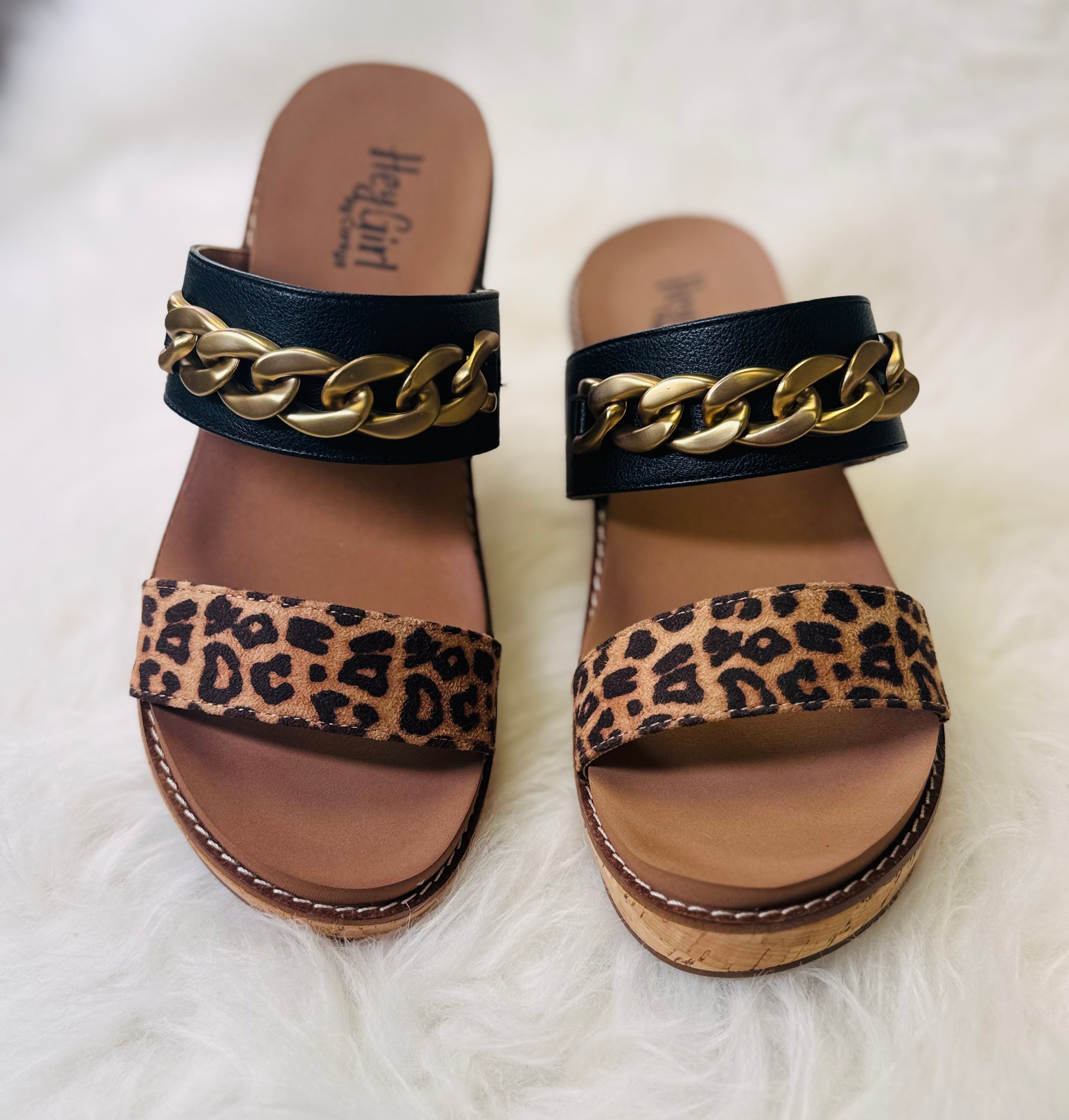 Corky’s Black Leopard Nightcap Wedges