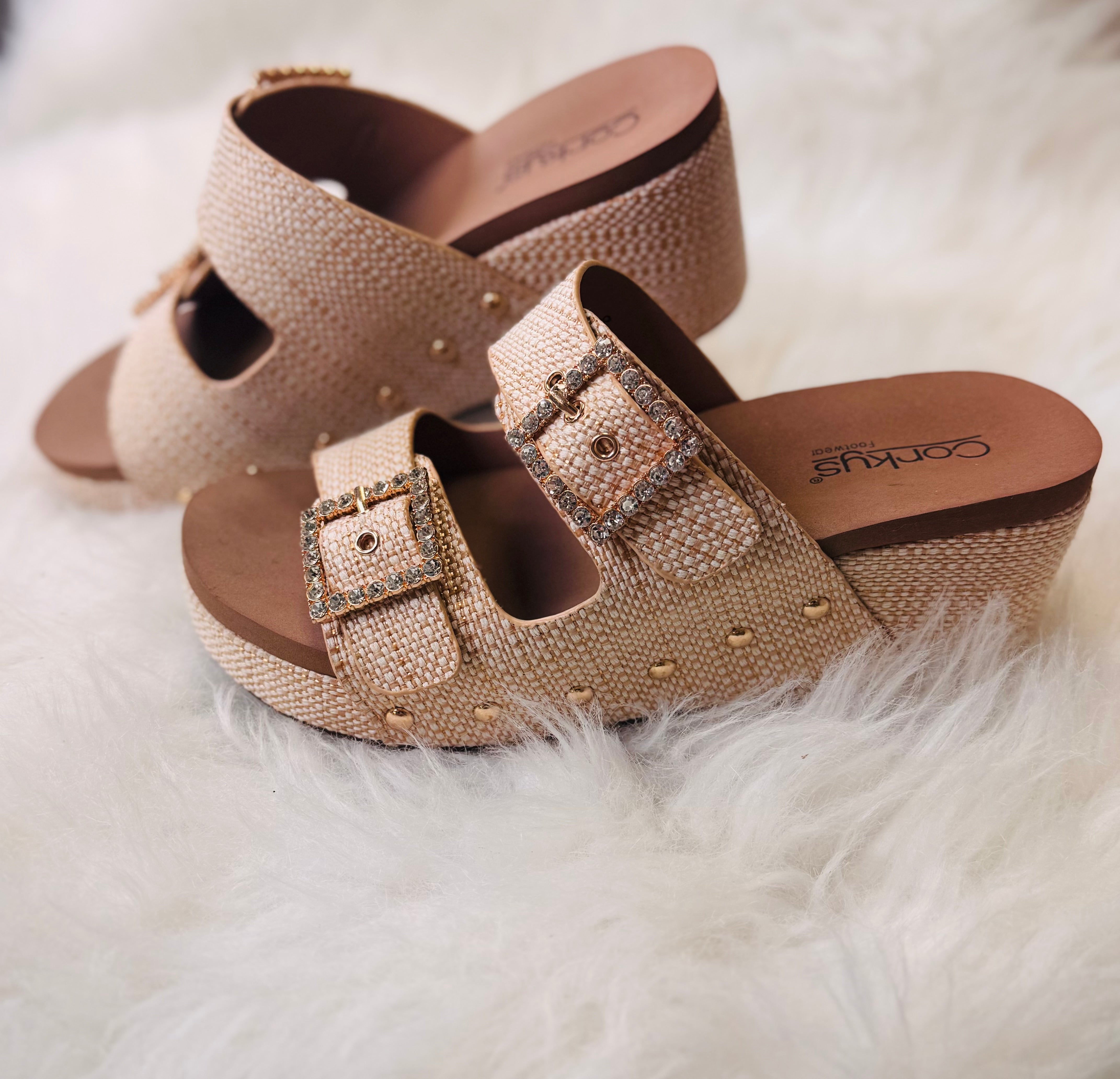 Corky’s Main Squeeze Raffia Wedge