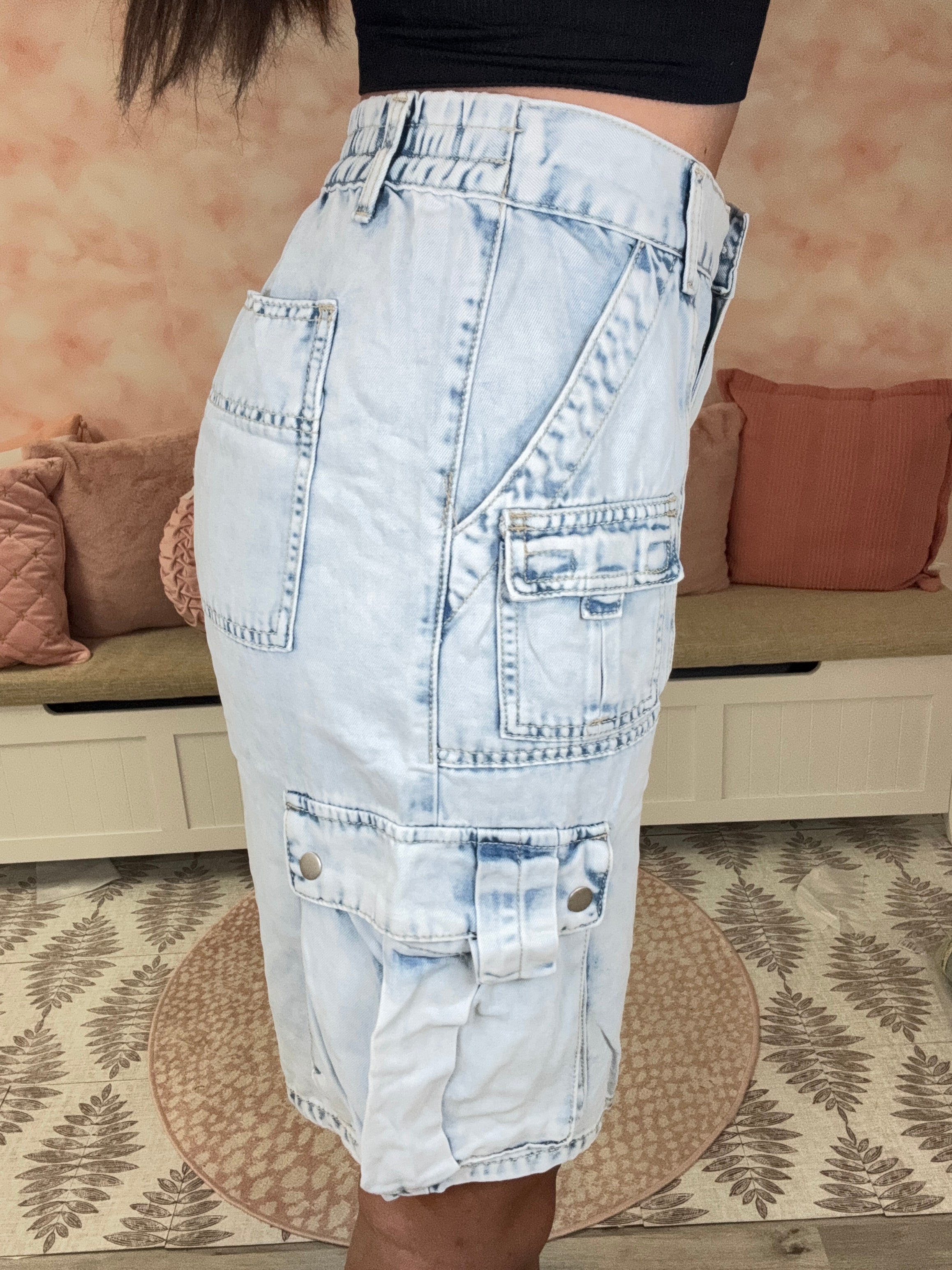 Oli & Hali Washed Cargo Bermuda Shorts