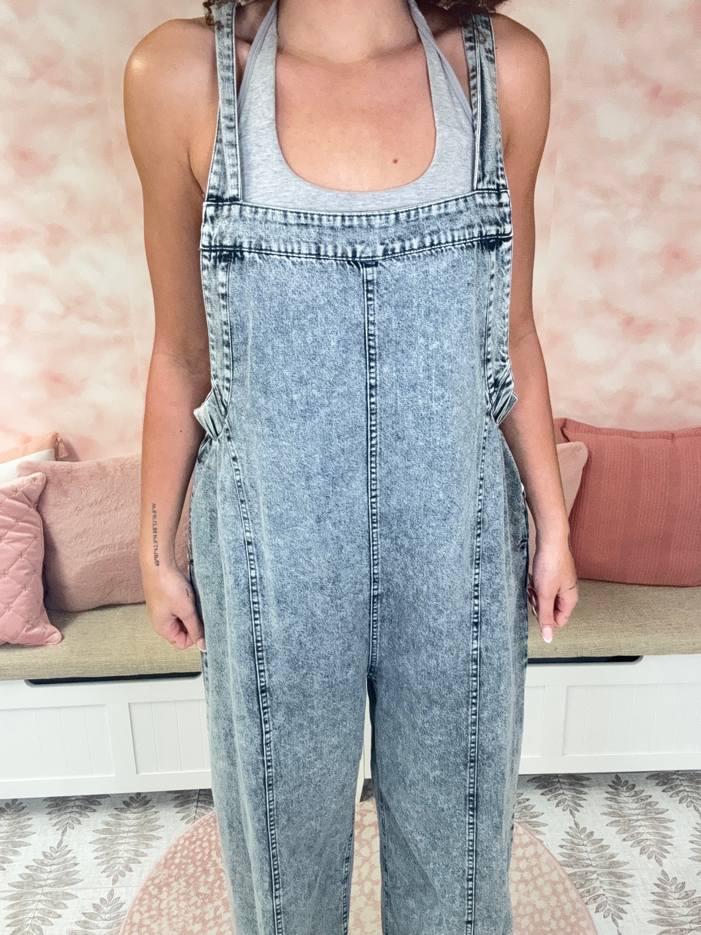 White Birch Denim Overalls