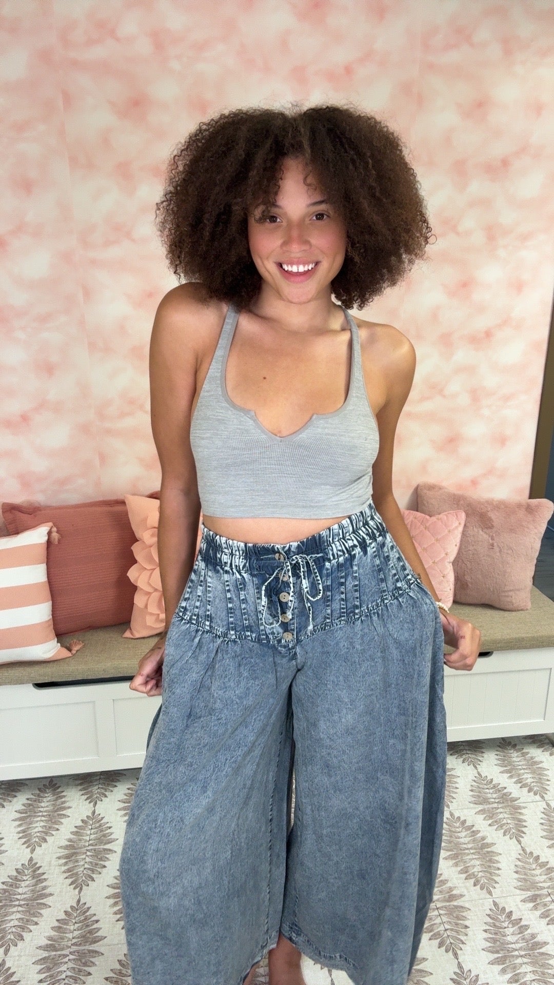 Oli & Hali Pintucked Wide Leg Pants