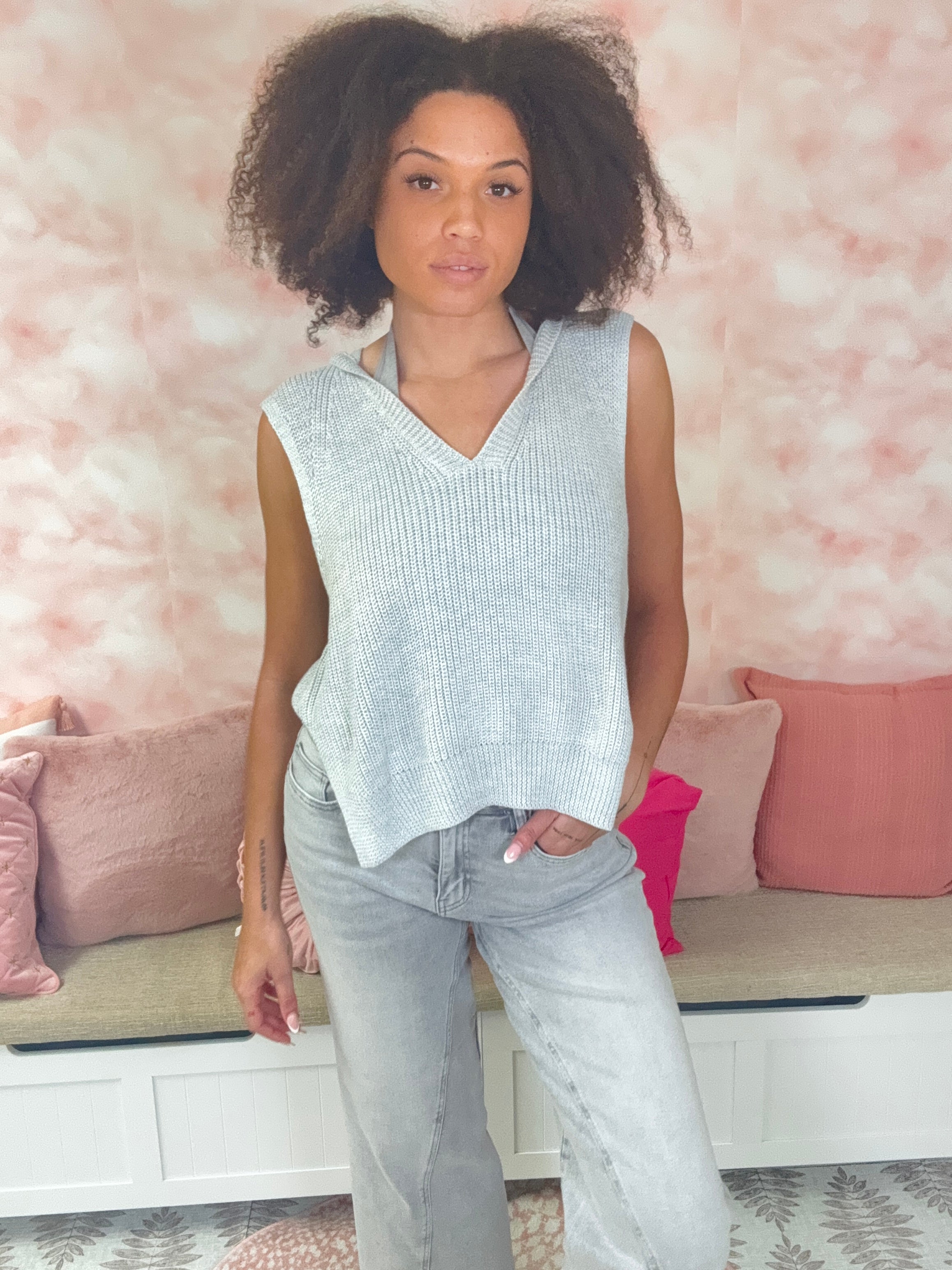 White Birch Simple And Sweet Knit Top