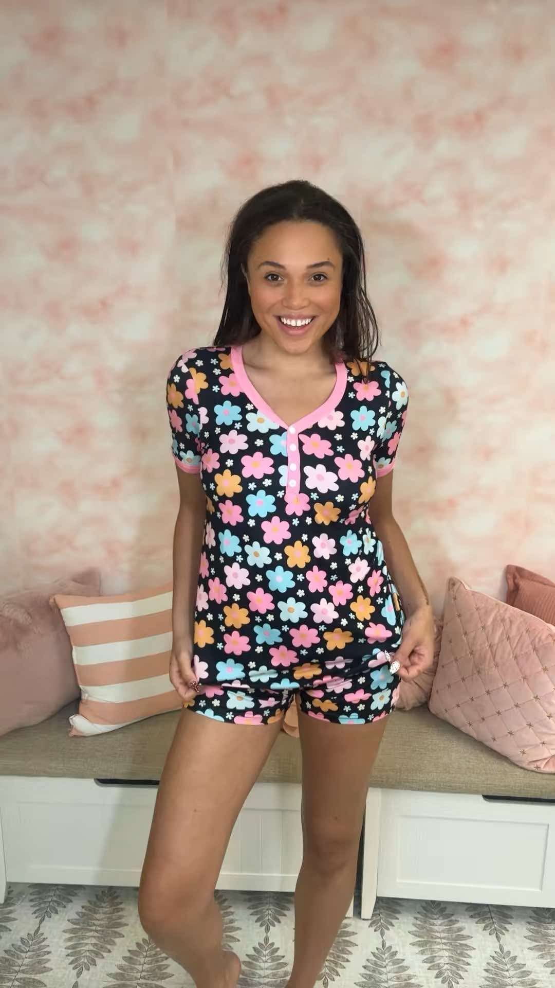 Shirley and Stone Groovy Girl Short Sleeve Short PJ Set