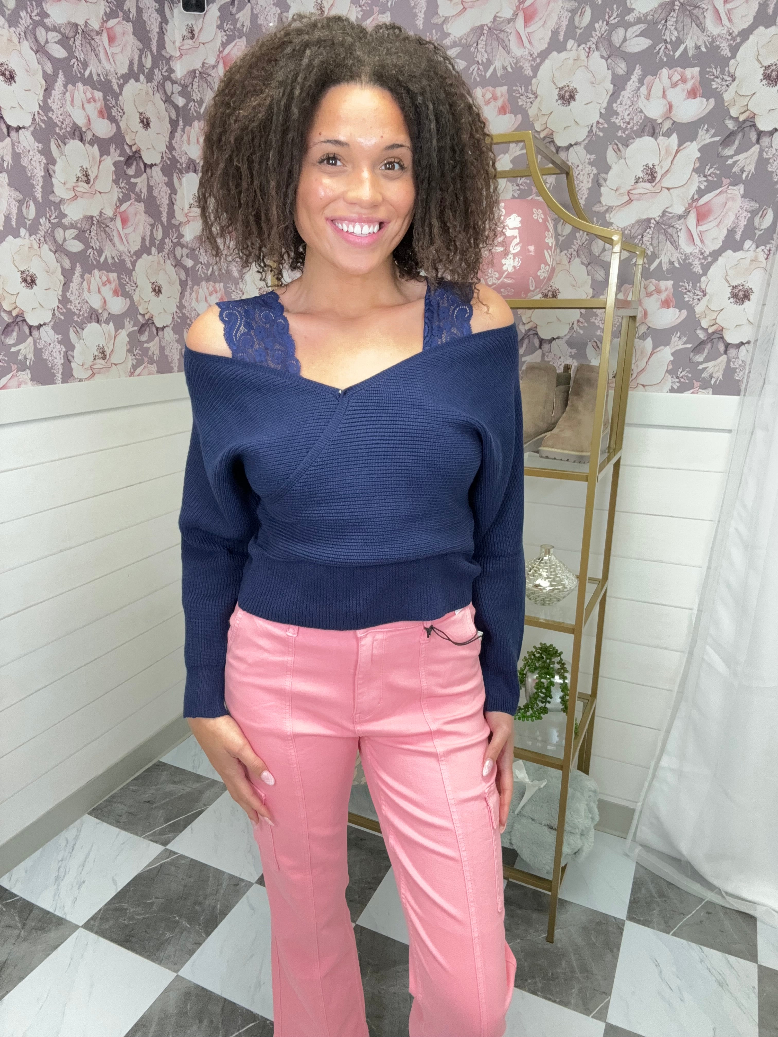 Davi & Dani Drop Shoulder Sweater