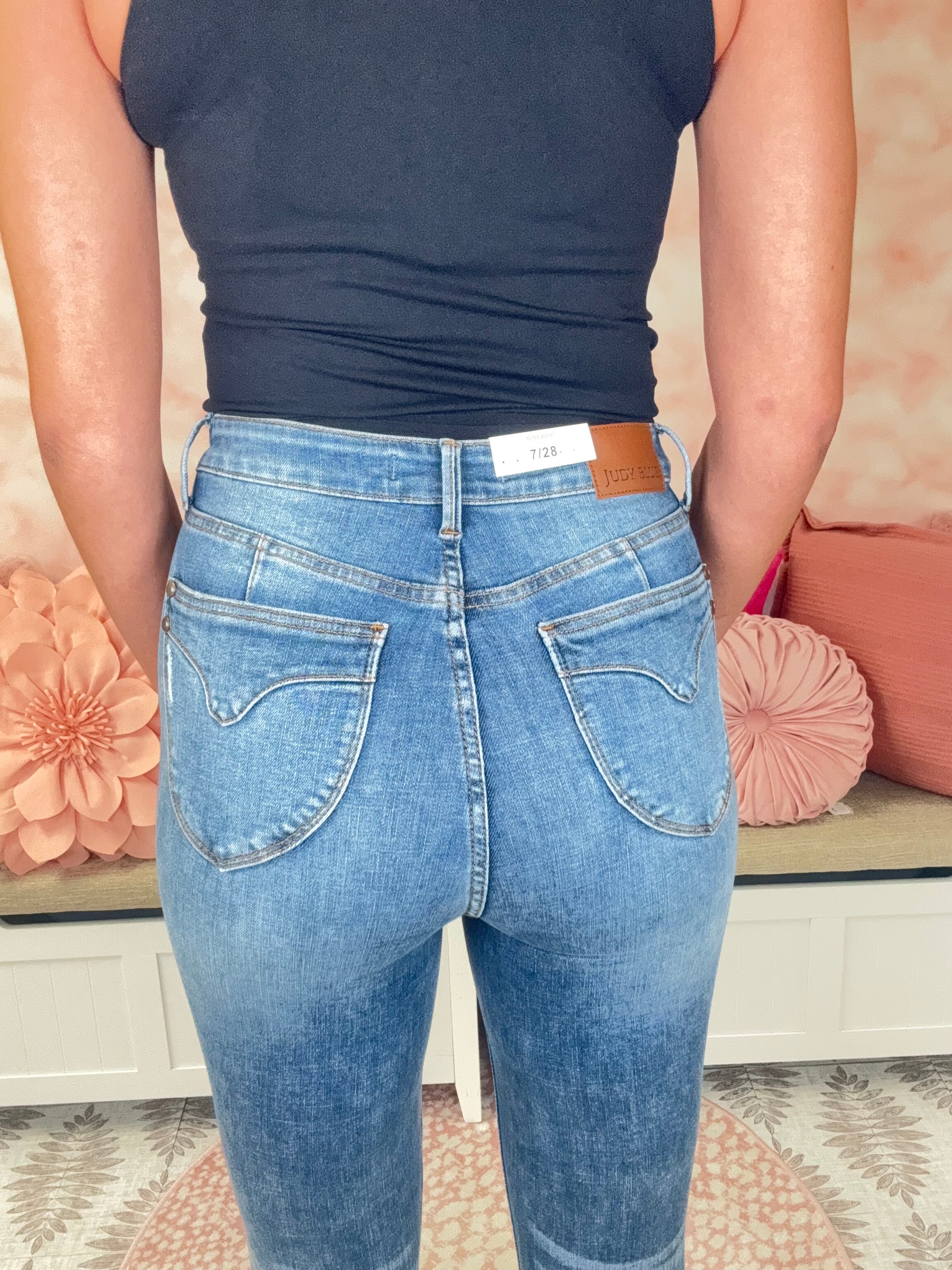 Judy Blue Tummy Control Vintage Shield HW Jeans