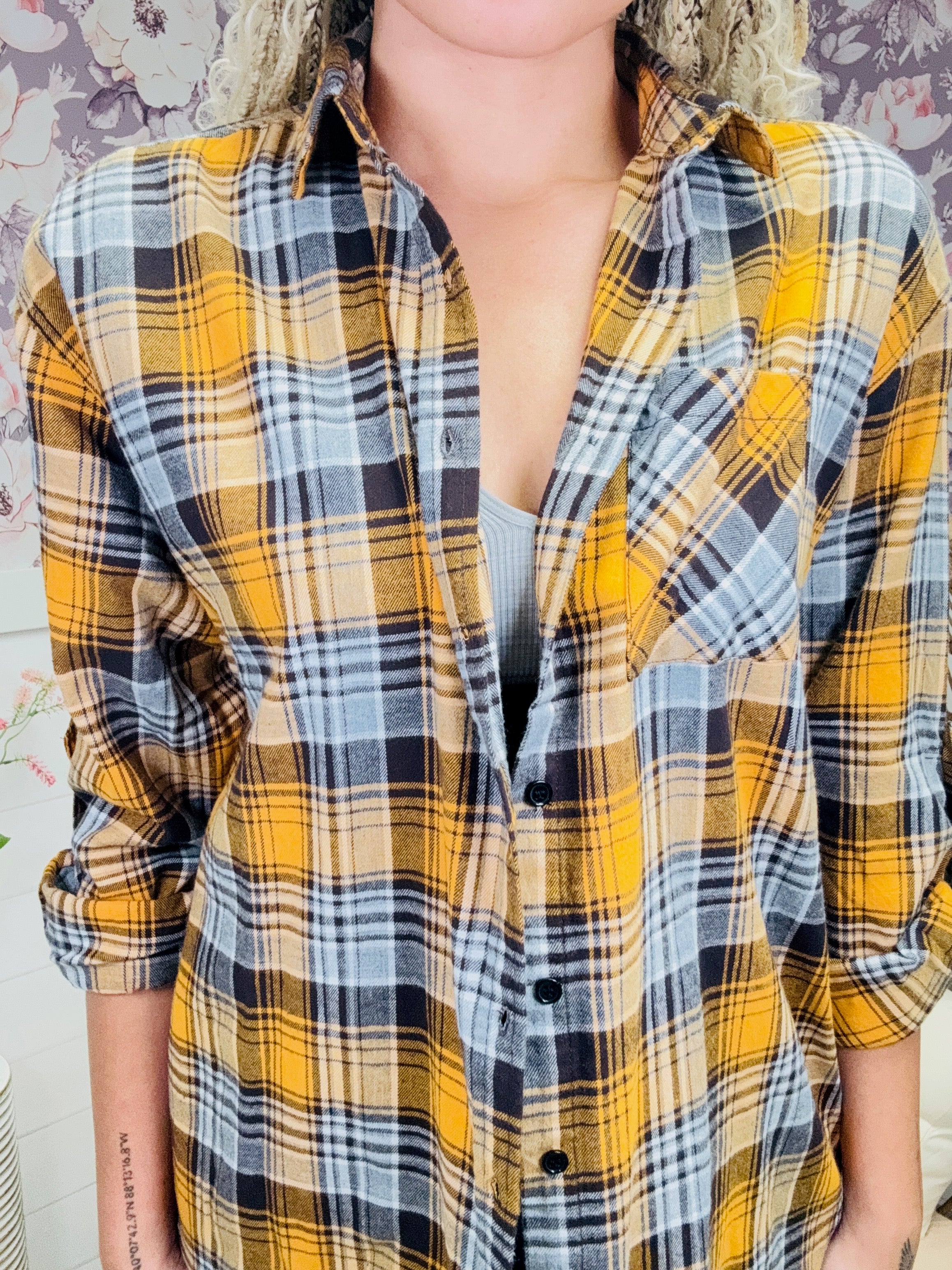 Risen Buffalo Plaid Oversized Shirt