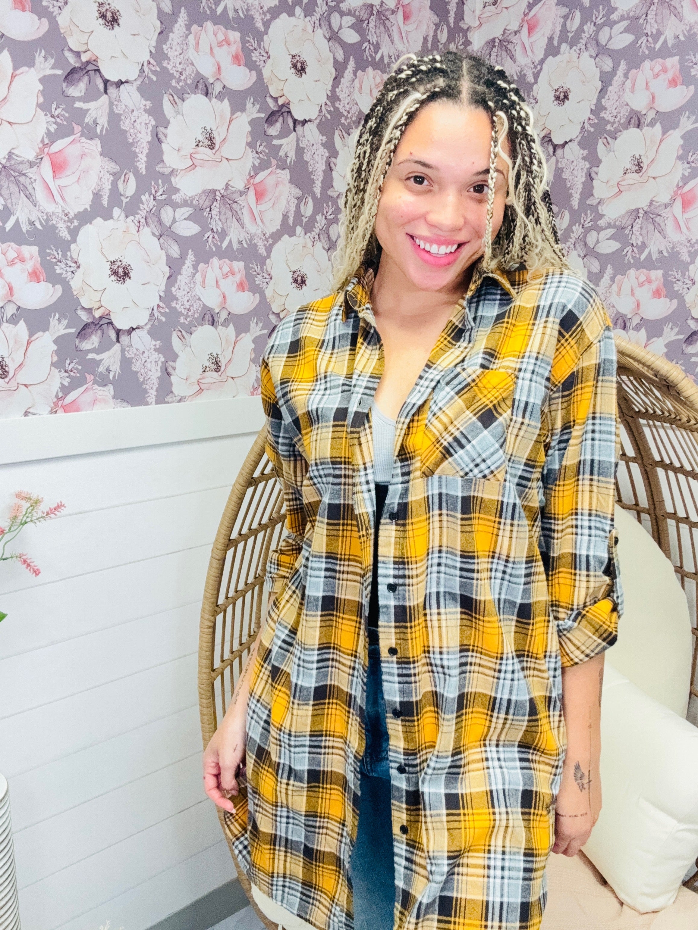 Risen Buffalo Plaid Oversized Shirt