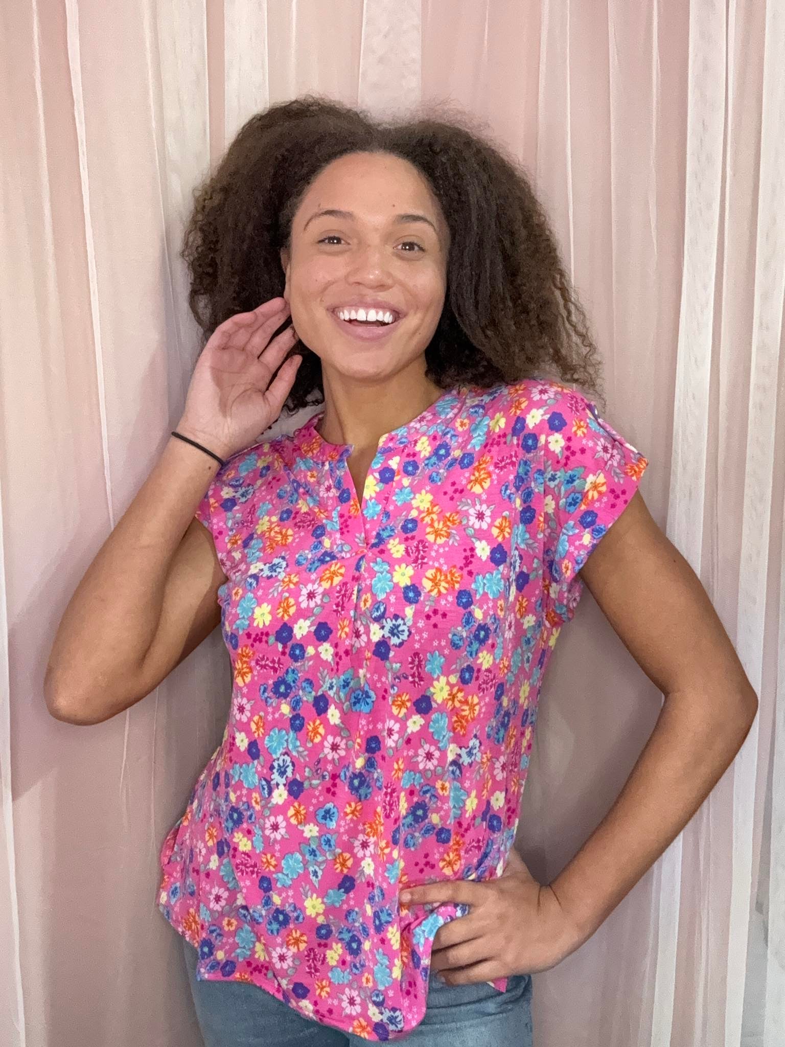 Dear Scarlett Bright Summertime Florals Top