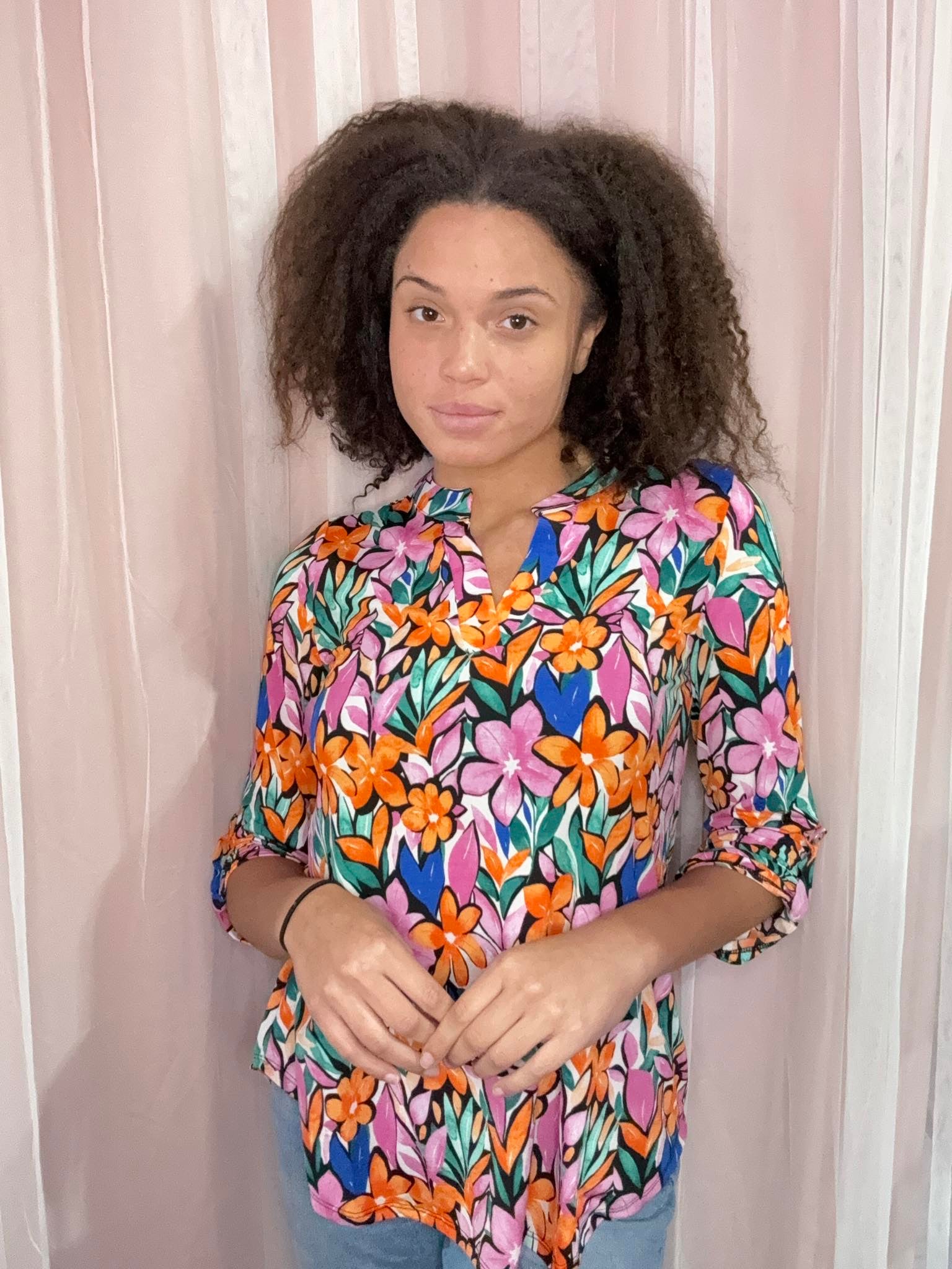 Dear Scarlett Stained Glass Florals Top