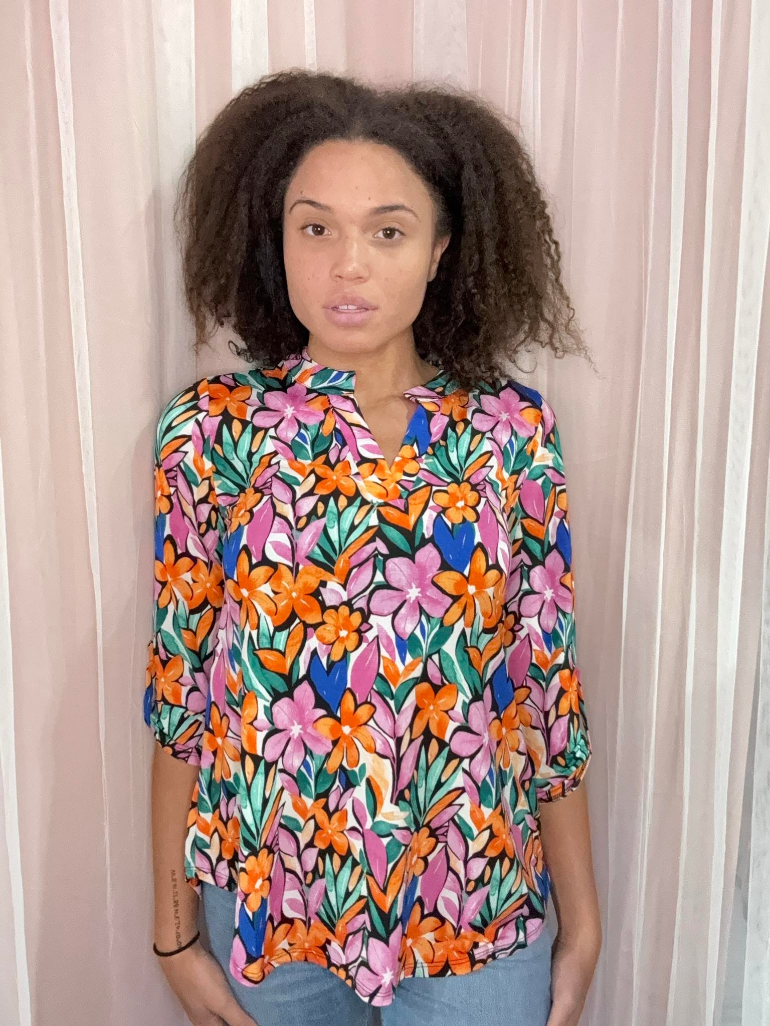 Dear Scarlett Stained Glass Florals Top