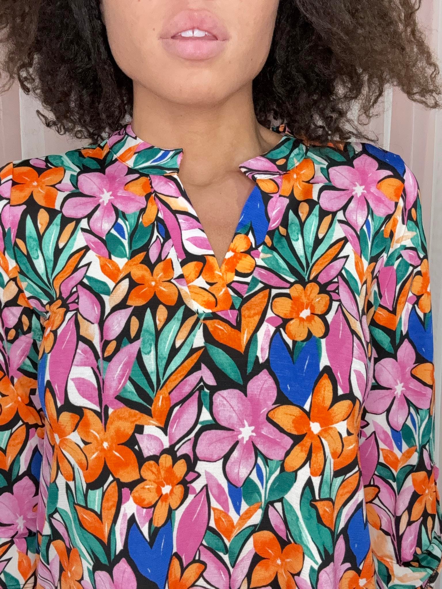Dear Scarlett Stained Glass Florals Top