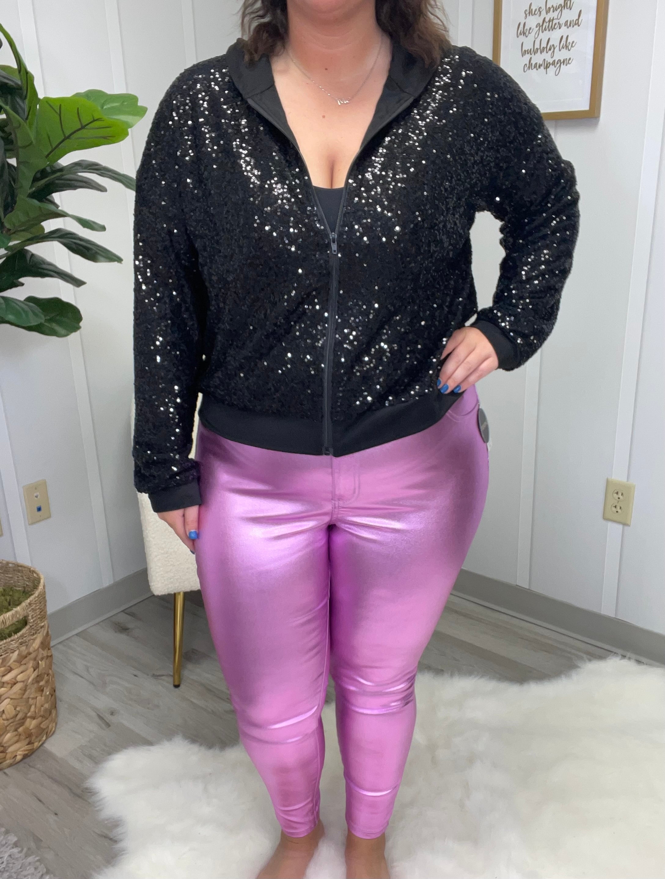 YMI High Rise Metallic Skinny Pants