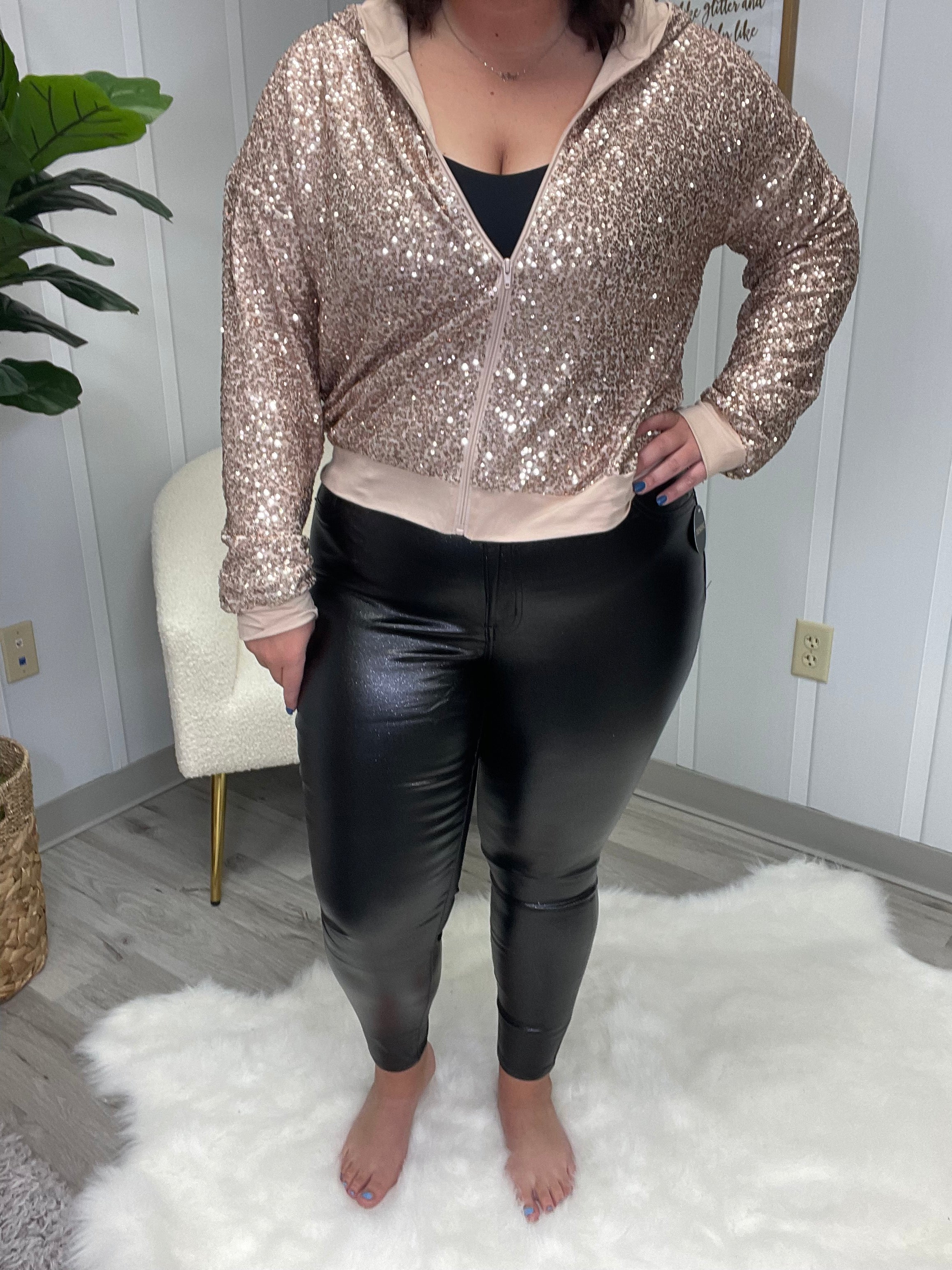YMI High Rise Metallic Skinny Pants