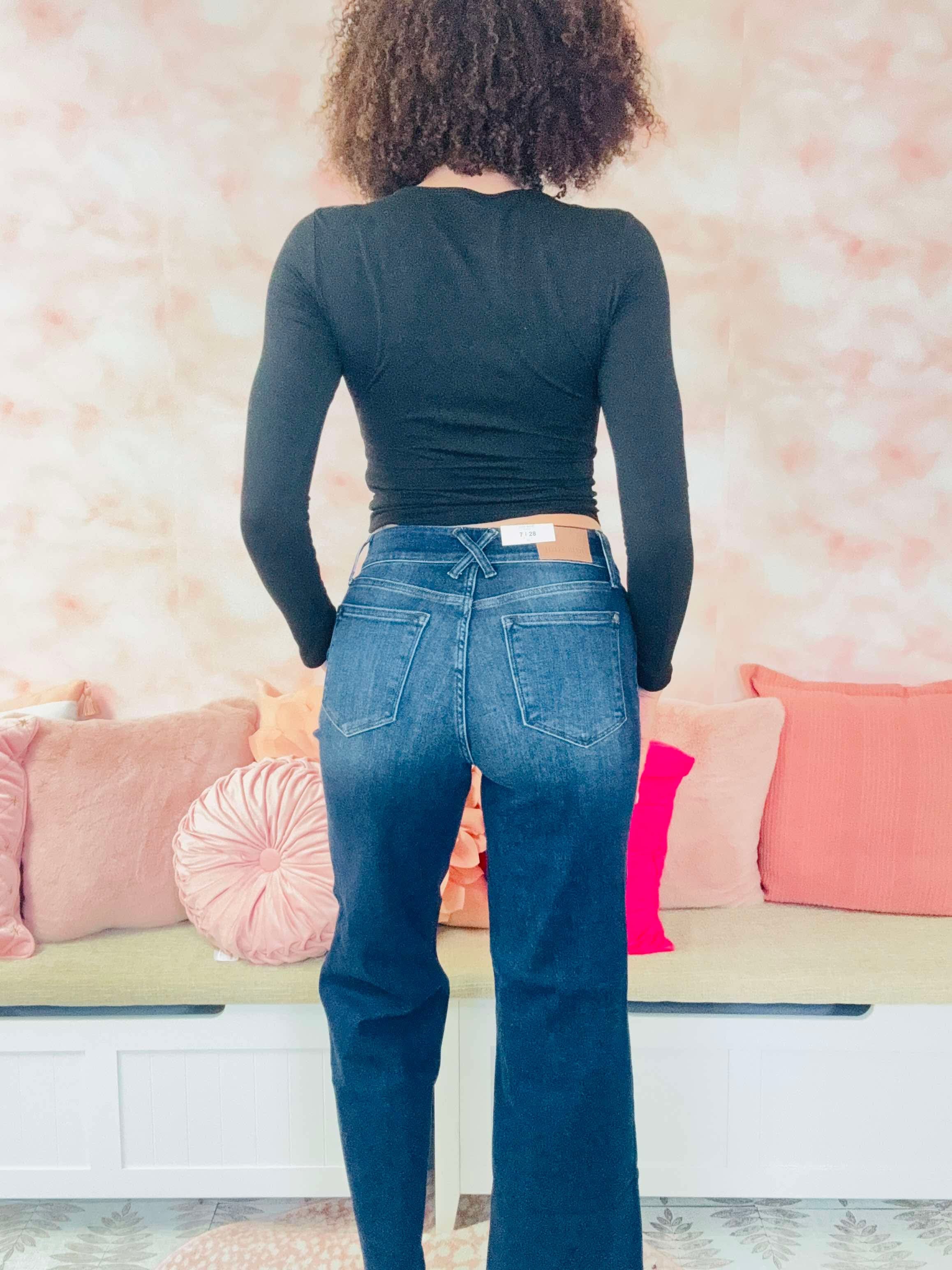 Judy Blue Dark Wide Leg Jeans