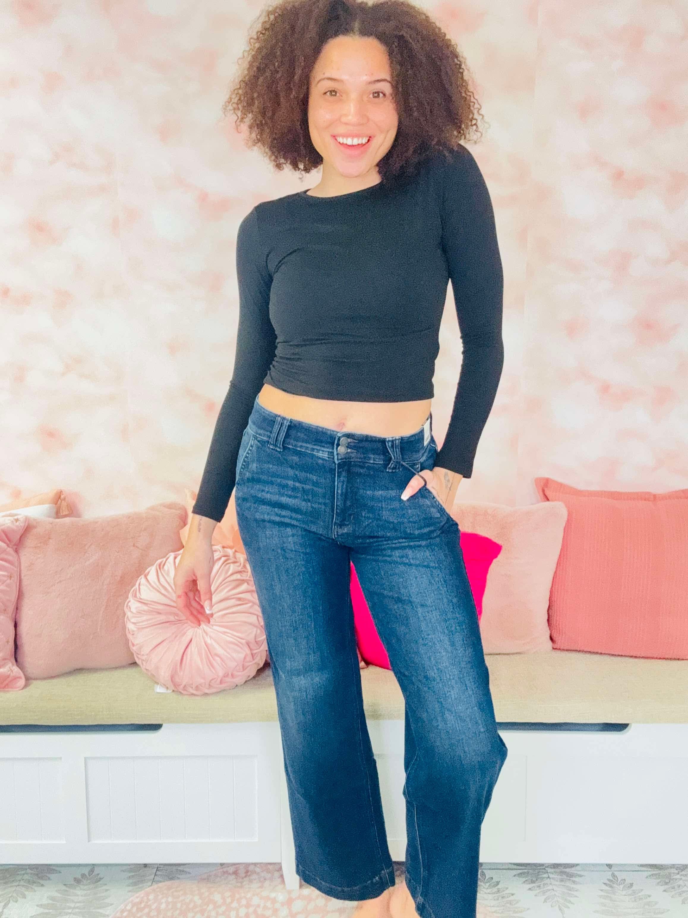 Judy Blue Dark Wide Leg Jeans