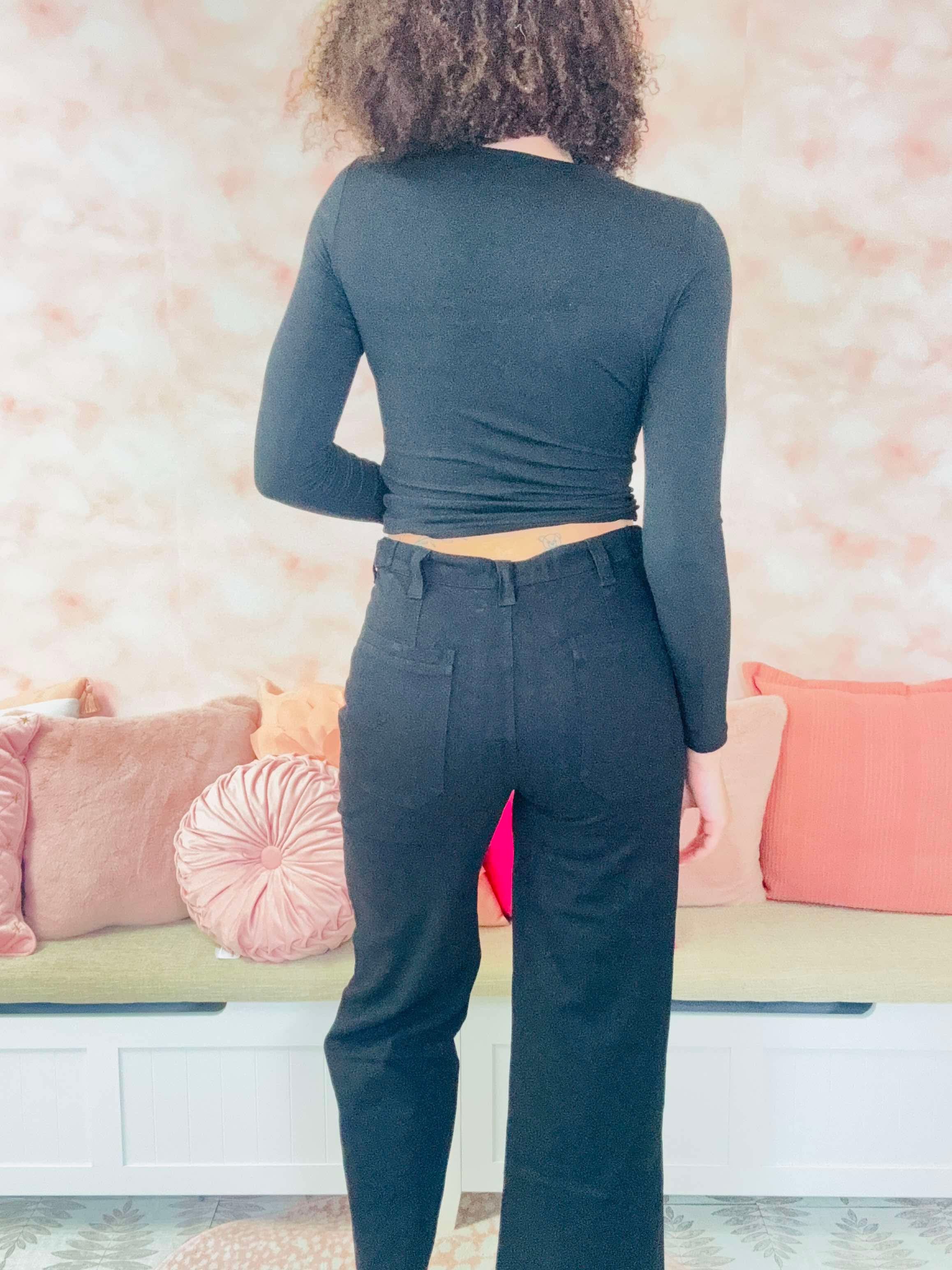 HEYSON HW Wide Leg Black Jeans