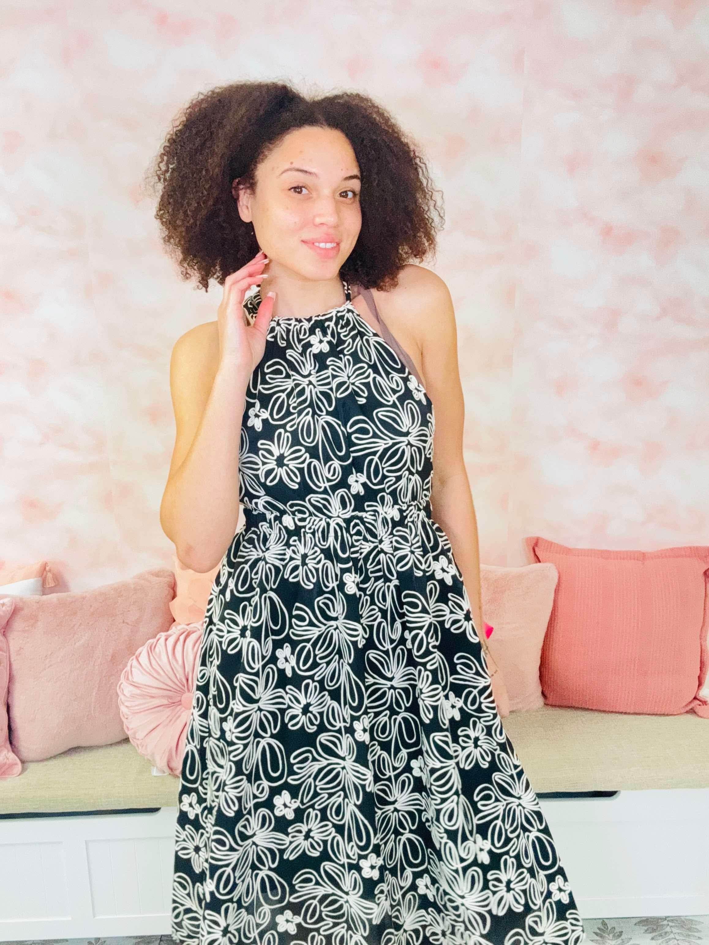 HEYSON Floral Halter Neck Midi Dress