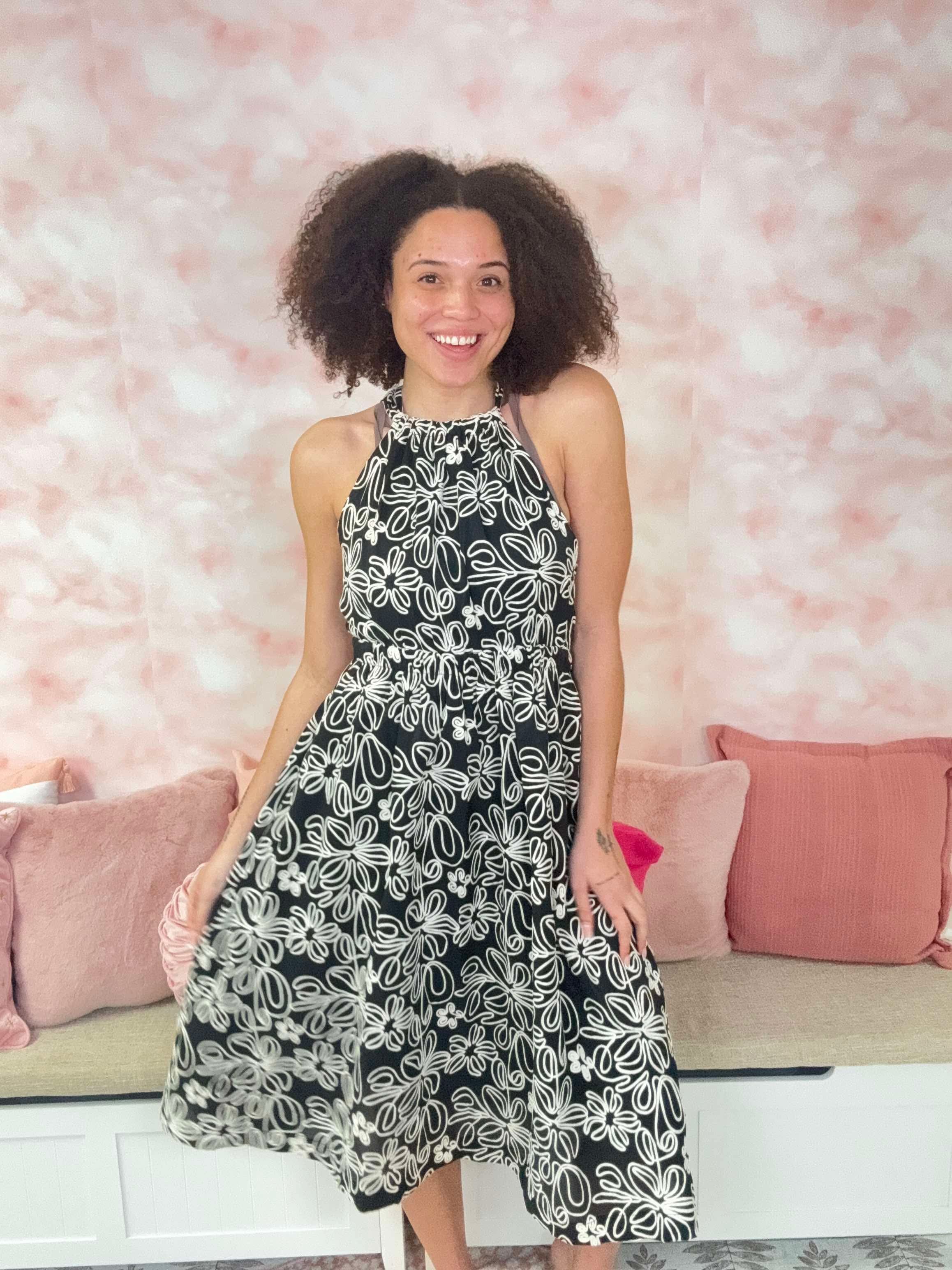 HEYSON Floral Halter Neck Midi Dress