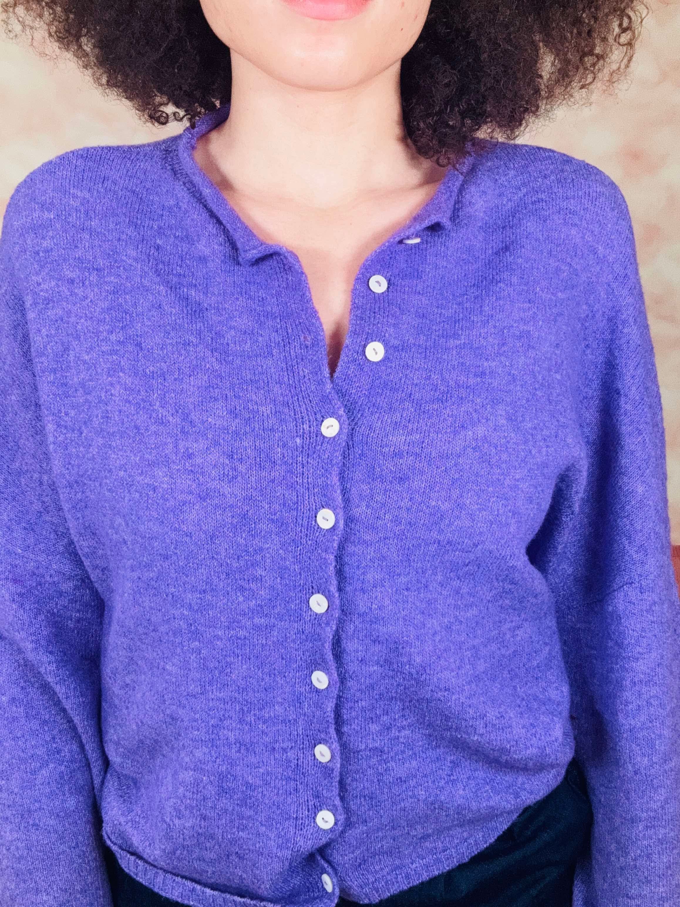 Things Between Oversized Purple Button Down Sweater