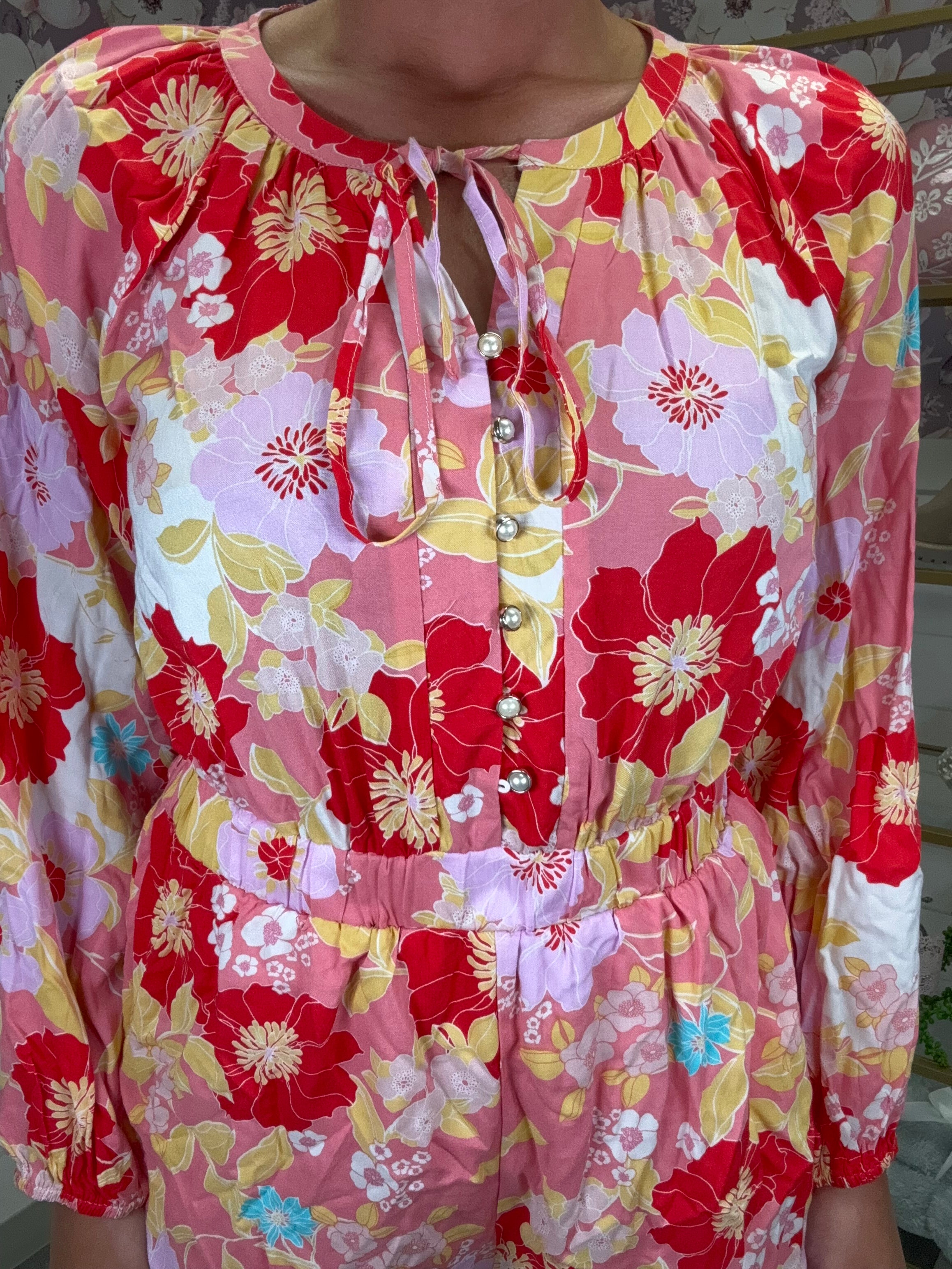 Emily Wonder Round Neckline Printed Romper