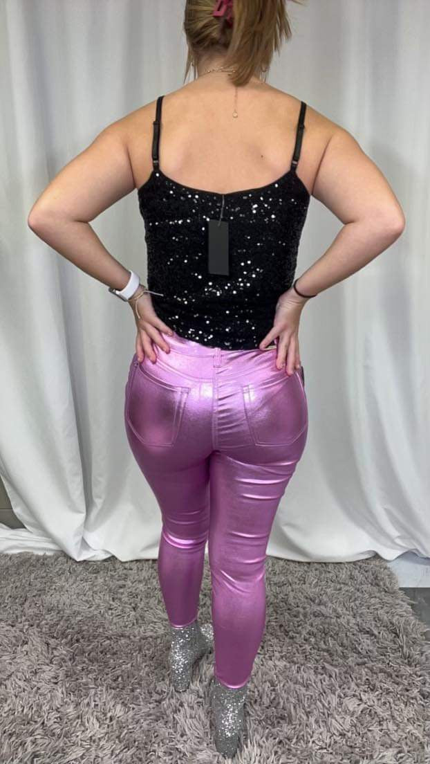 YMI High Rise Metallic Skinny Pants