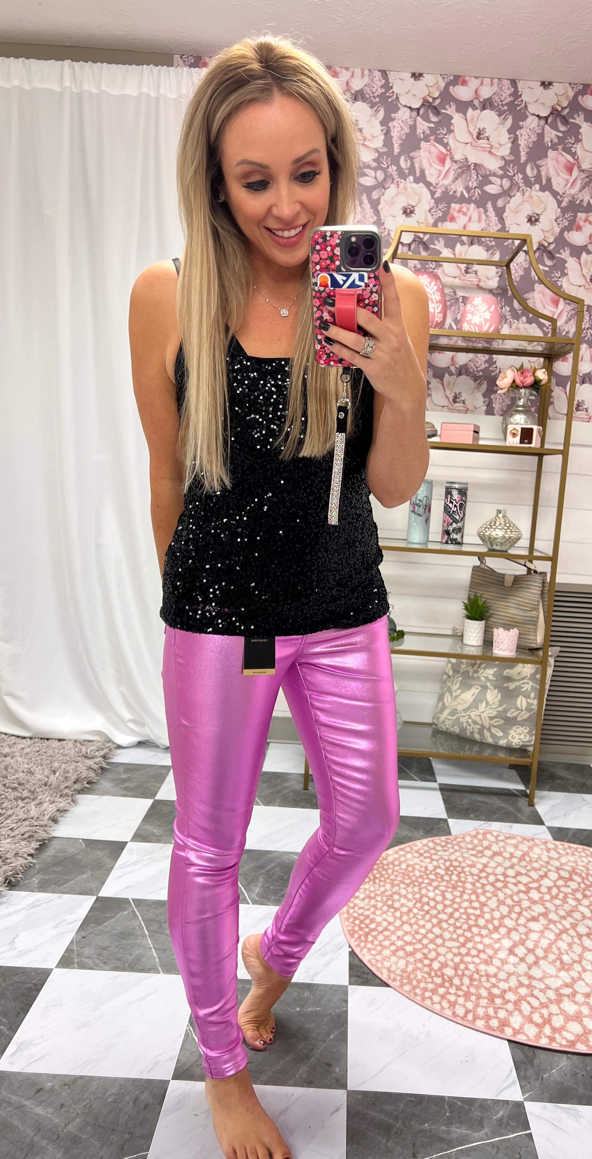 YMI High Rise Metallic Skinny Pants