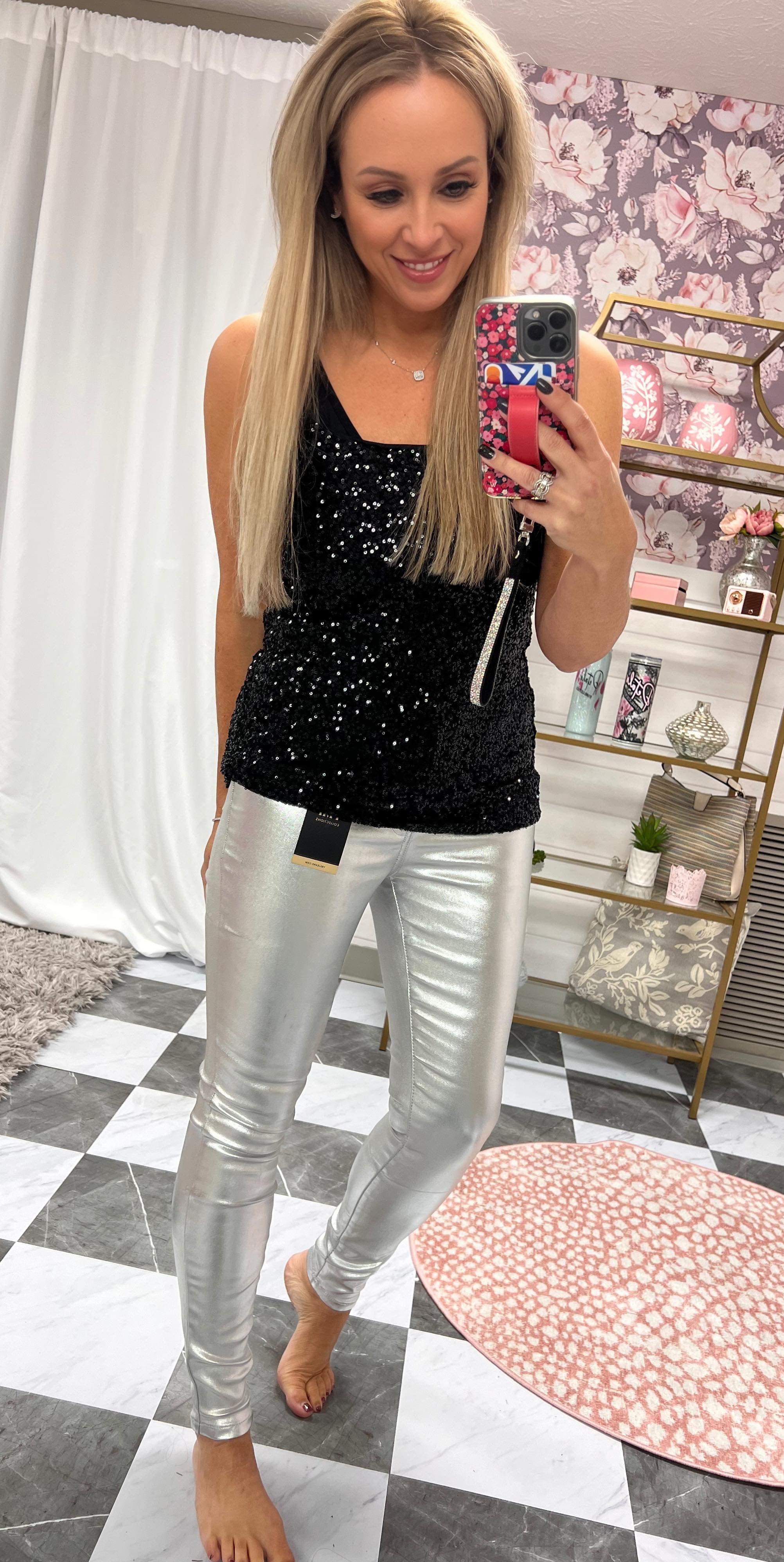 YMI High Rise Metallic Skinny Pants
