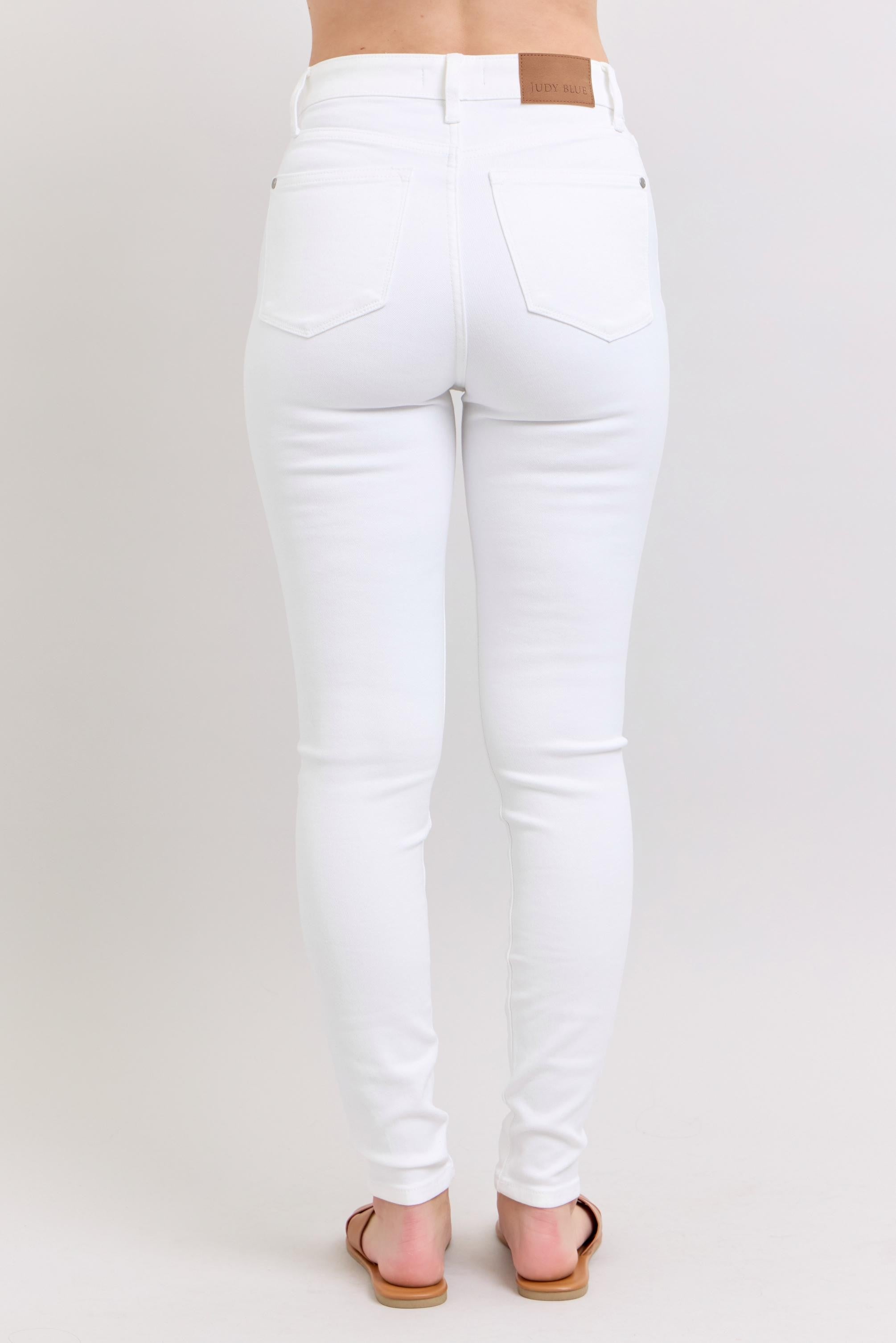 Judy Blue HW White Jeans