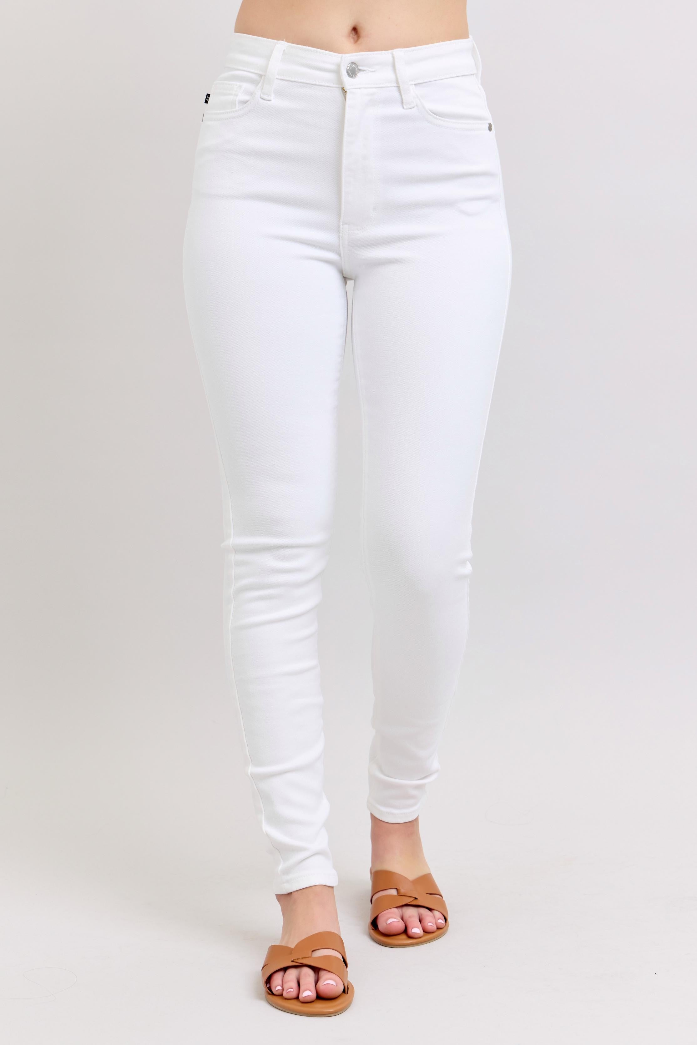 Judy Blue HW White Jeans