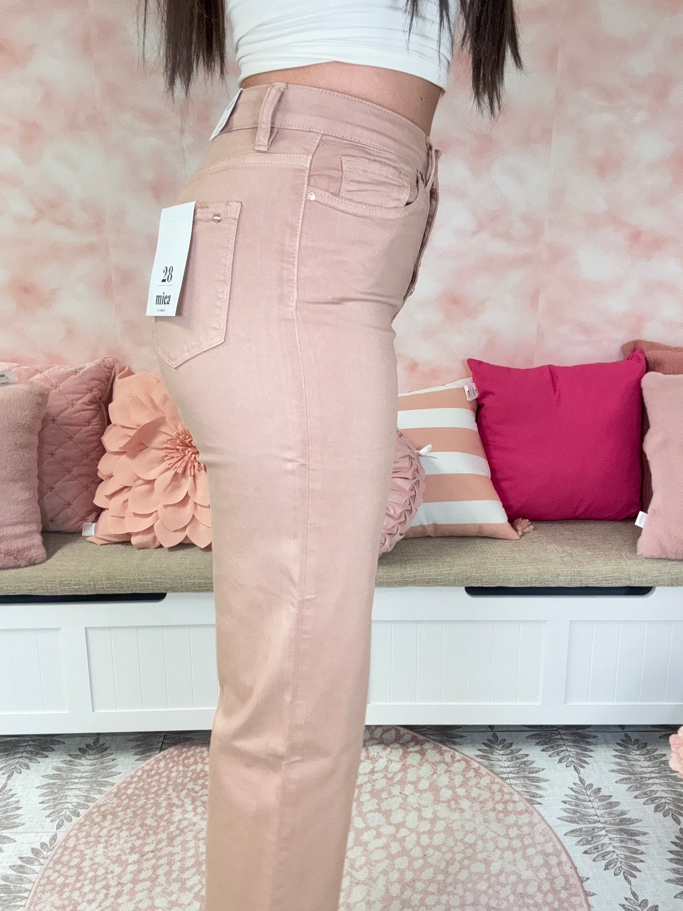 Mica Denim Brown Sugar Crop High Rise Jeans