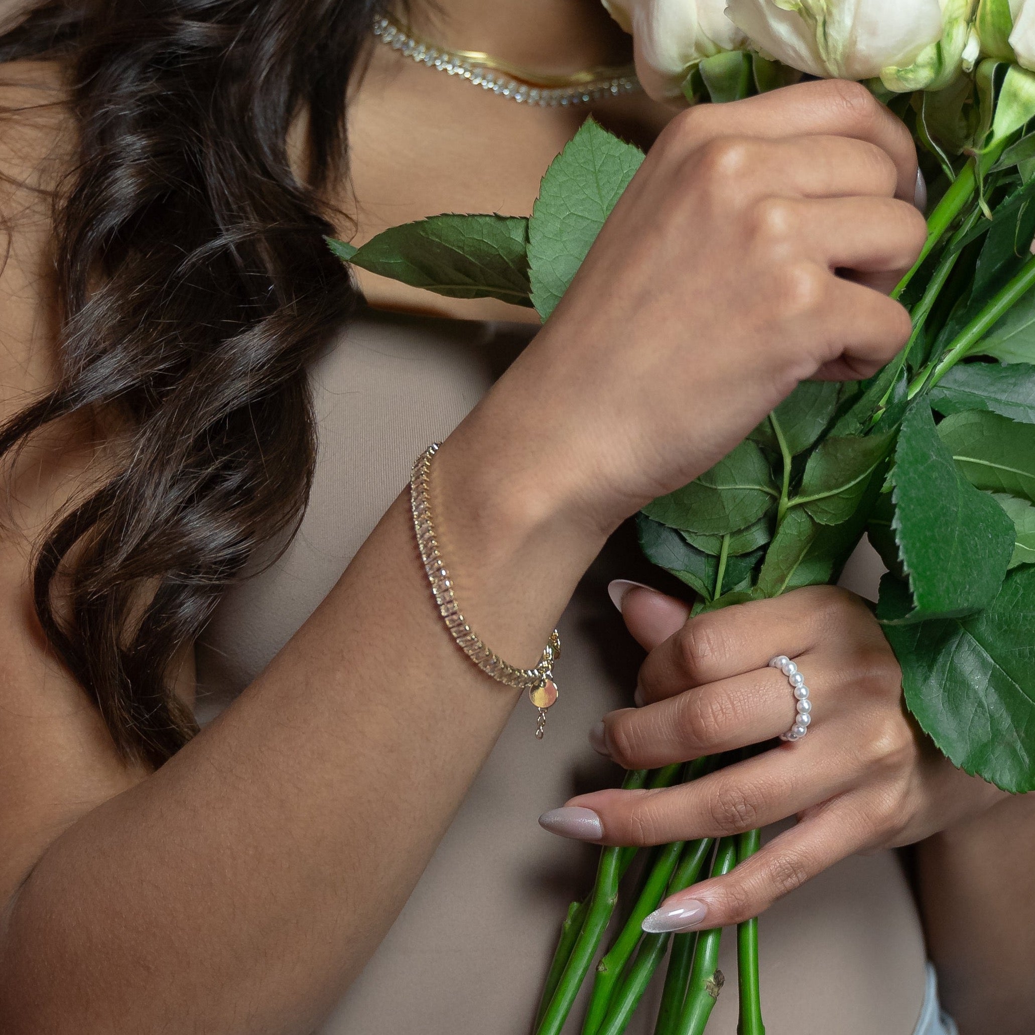 Baguette Burst Bracelet in Clear Crystal