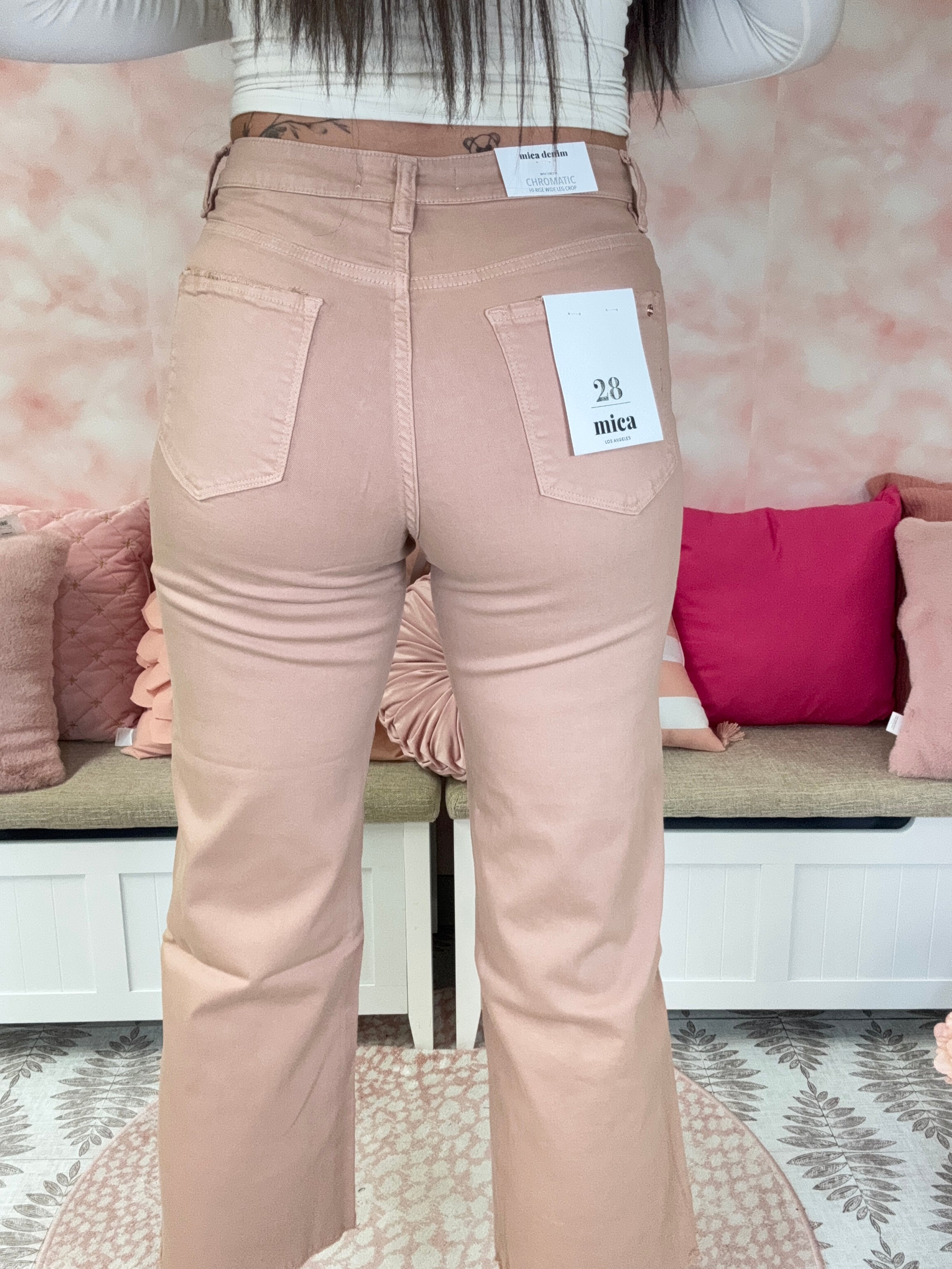 Mica Denim Brown Sugar Crop High Rise Jeans