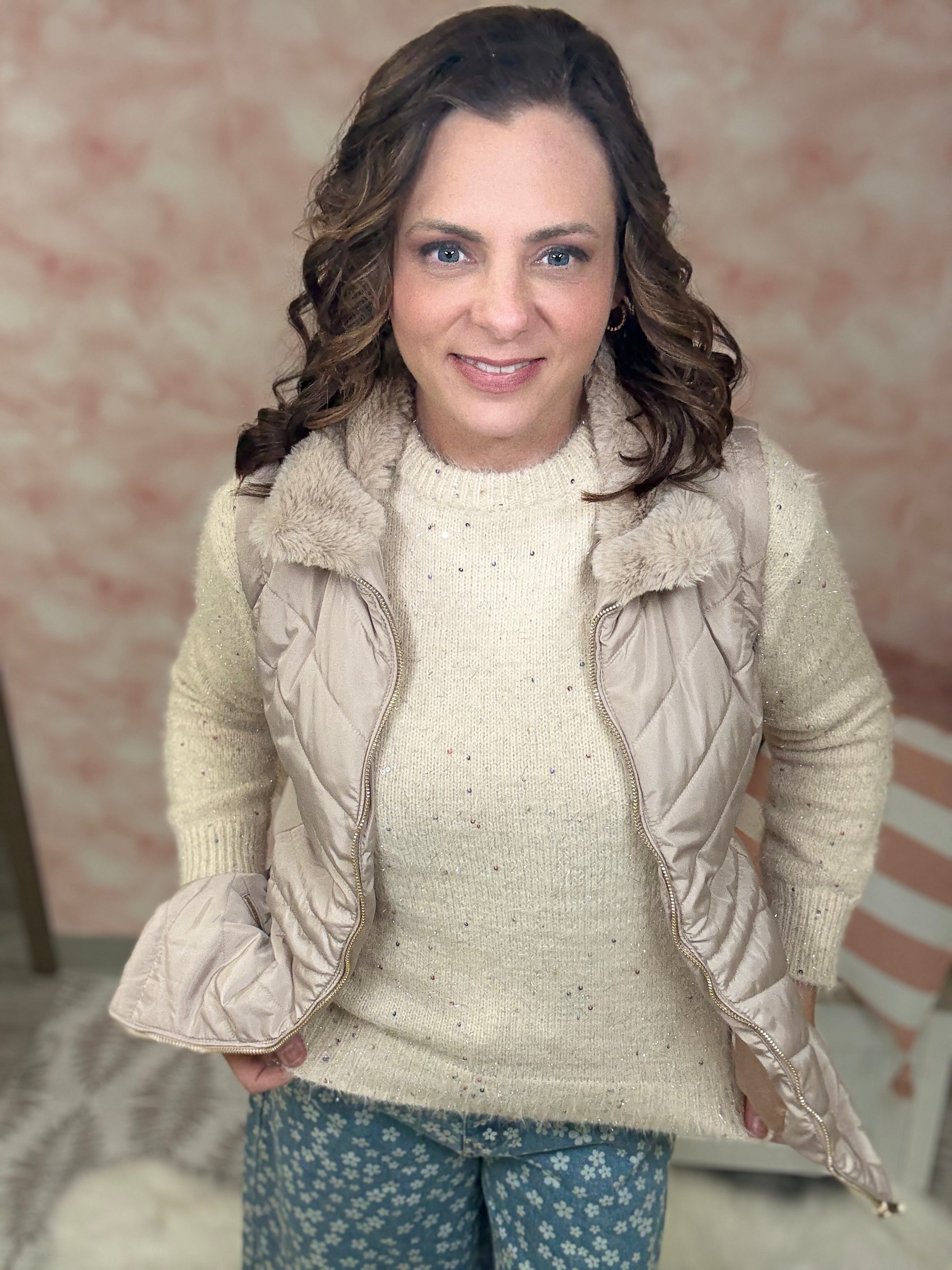 Sew in Love Knit Sequin Sweater