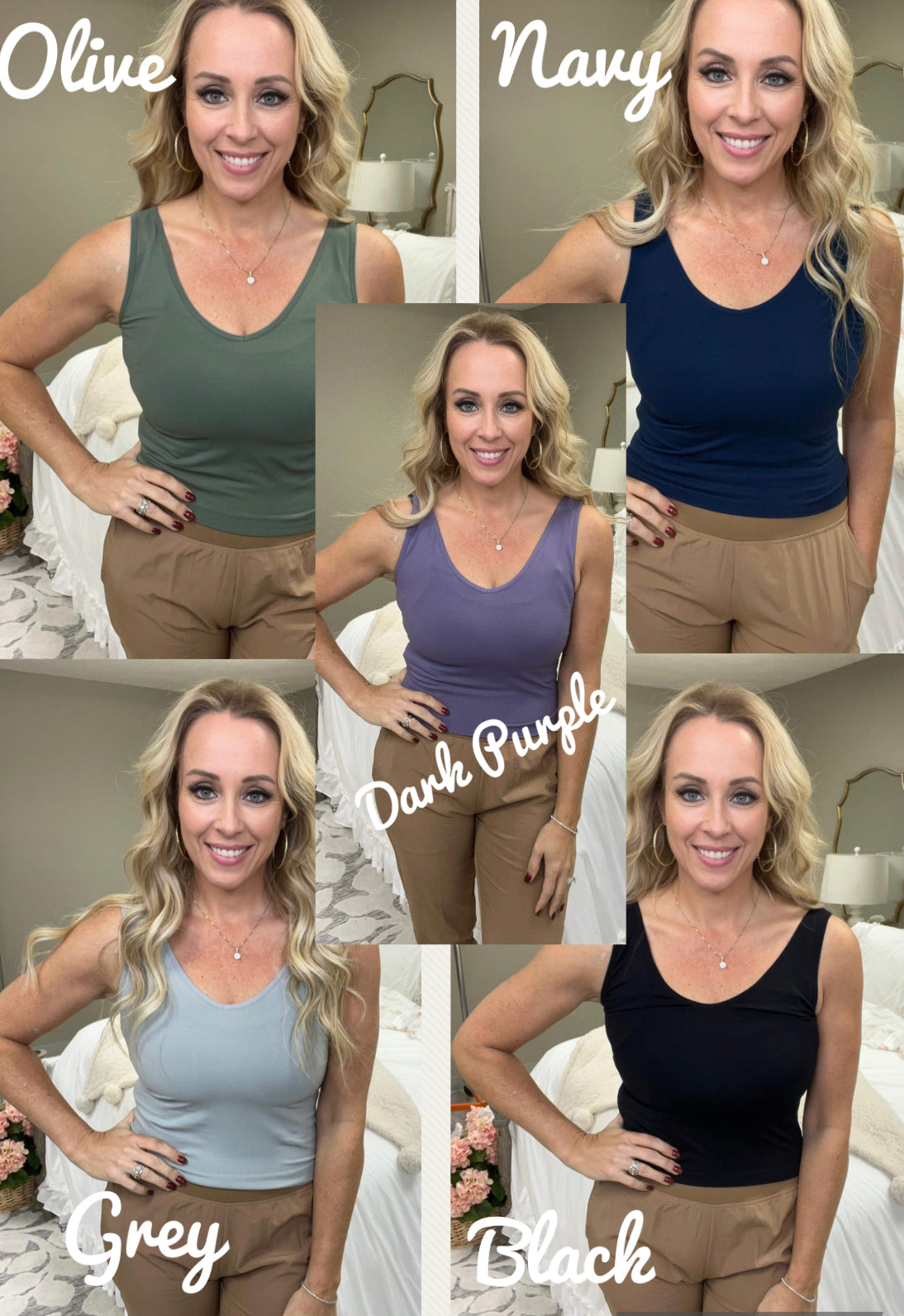 Yelete Reversible V or U Neck Seamless Tank