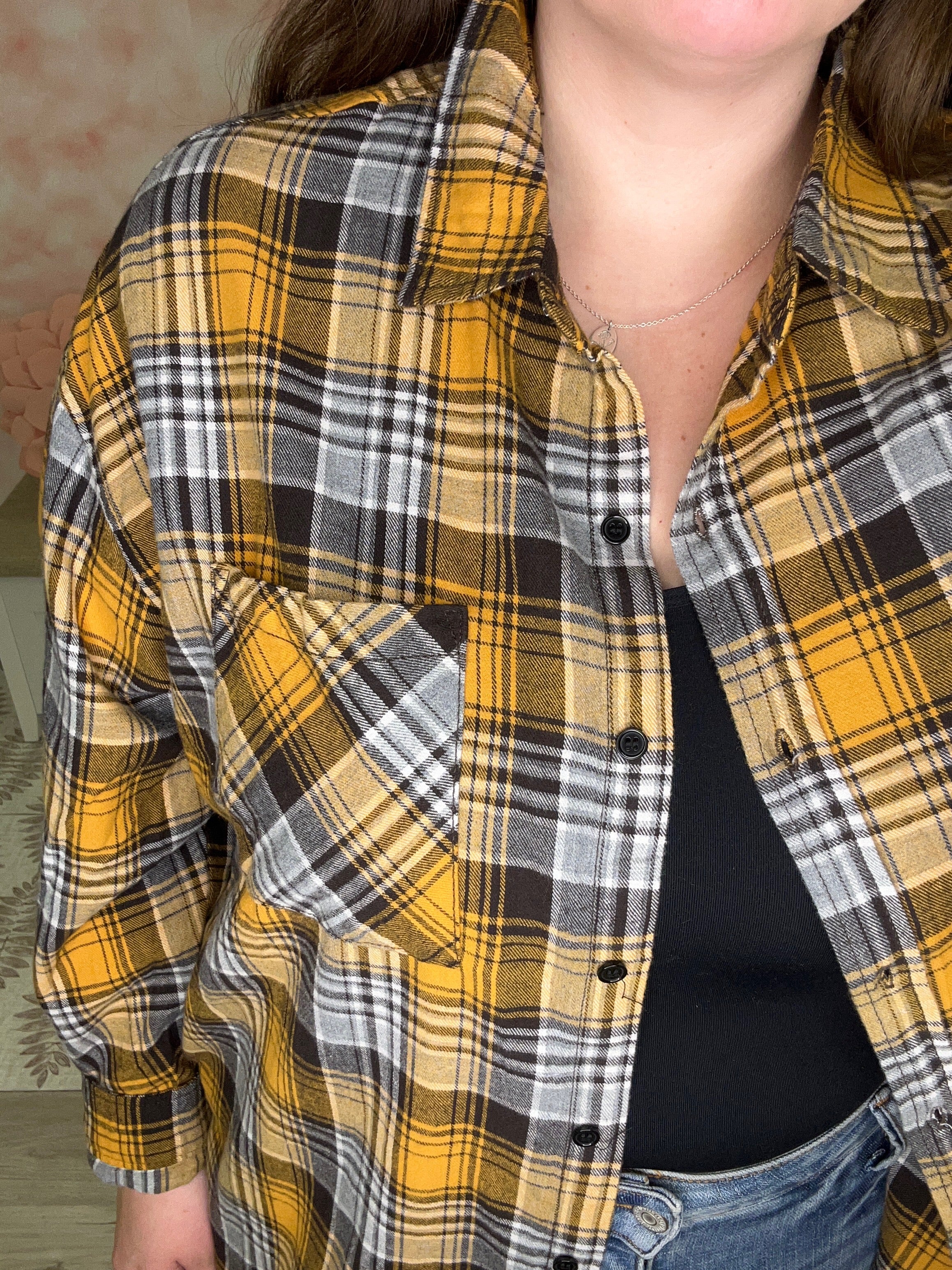 Risen Buffalo Plaid Oversized Shirt