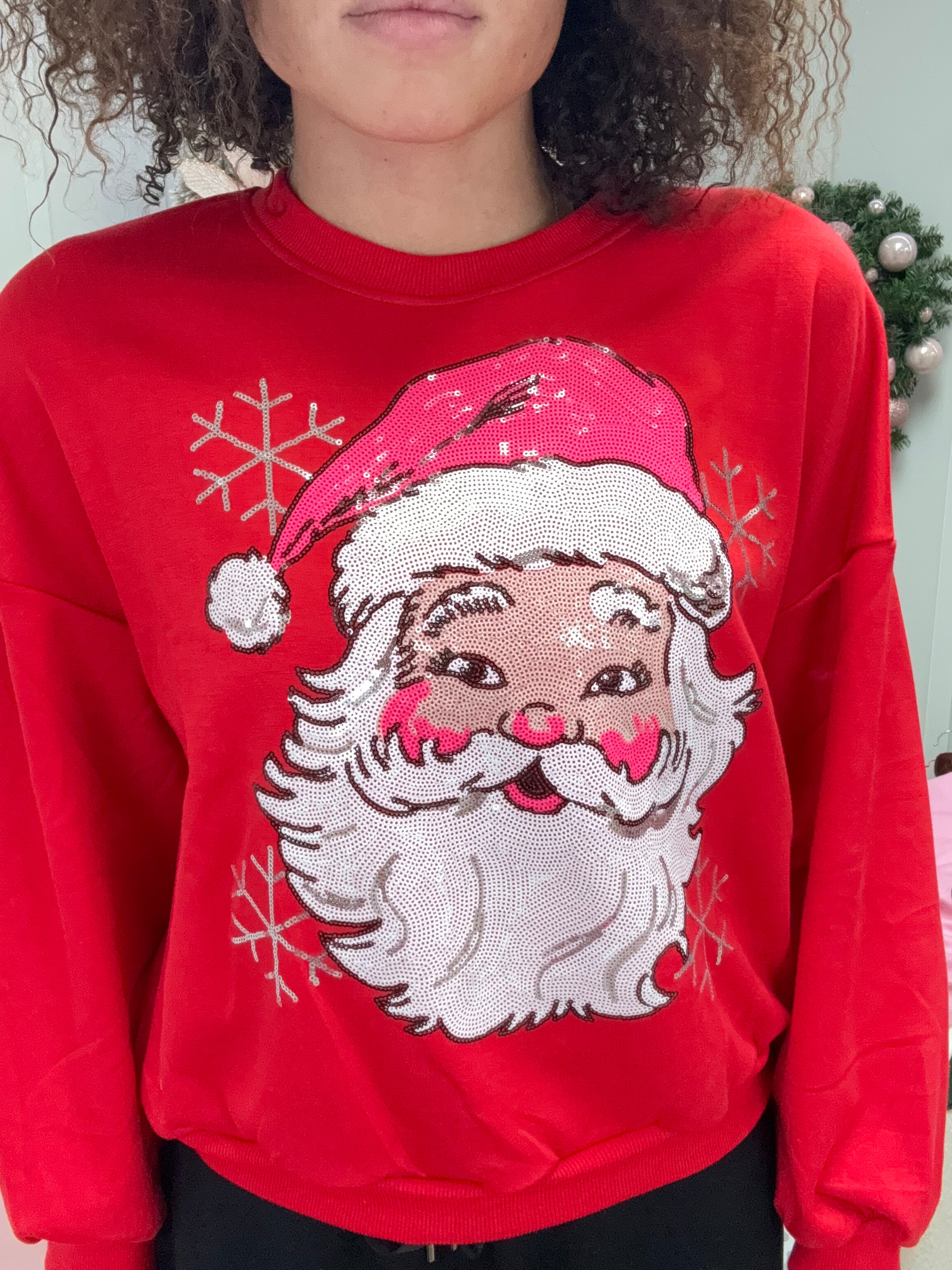 Simply Southern Sequin Santa Crew