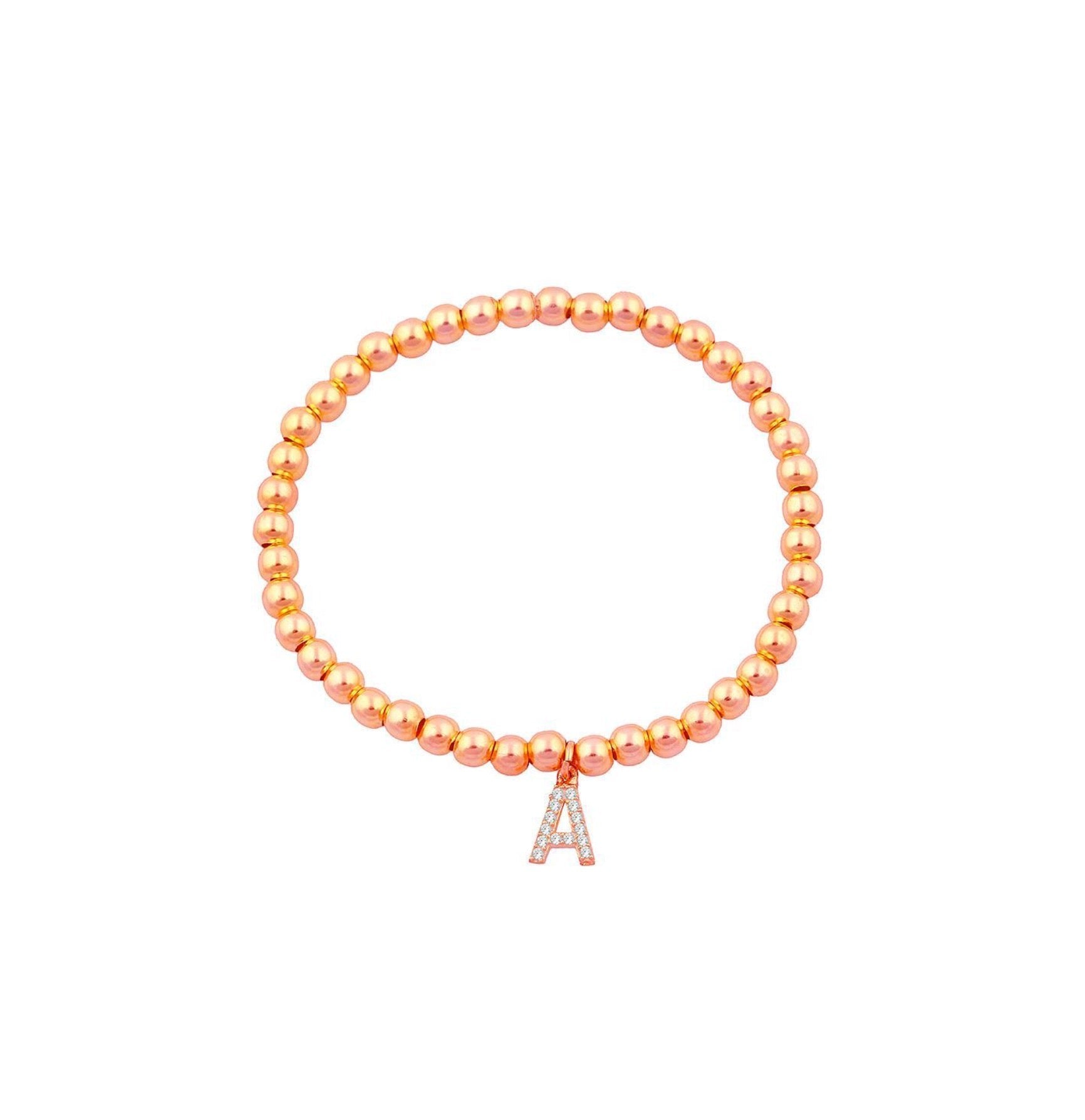 Classic Beaded Initial Bracelet