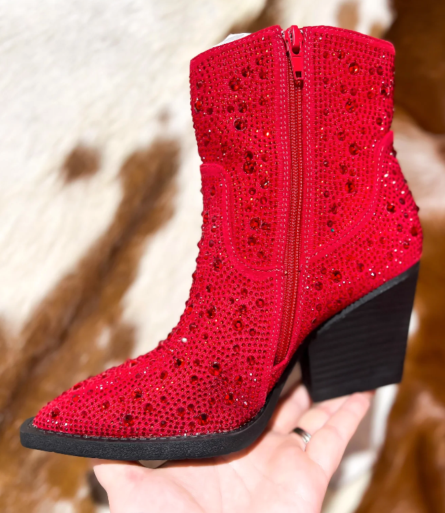 Very G Red Karen Boots Flannel Rose Boutique